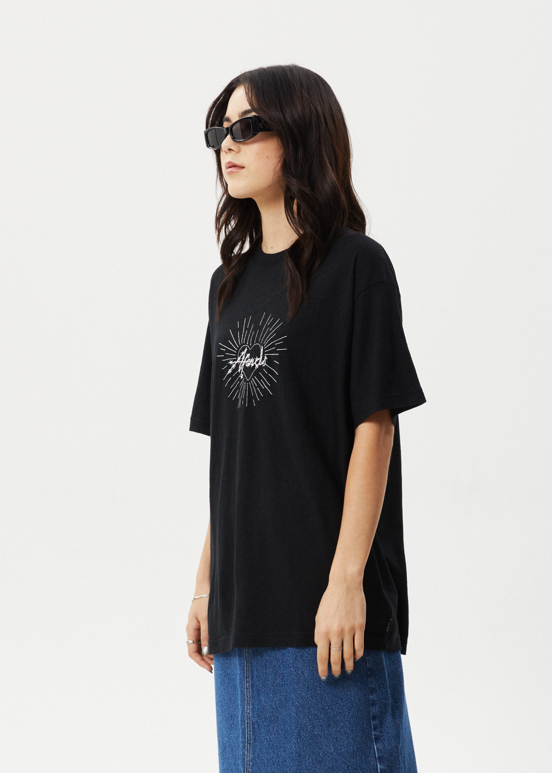 AFENDS Womens Pulse - Oversized Tee - Black 