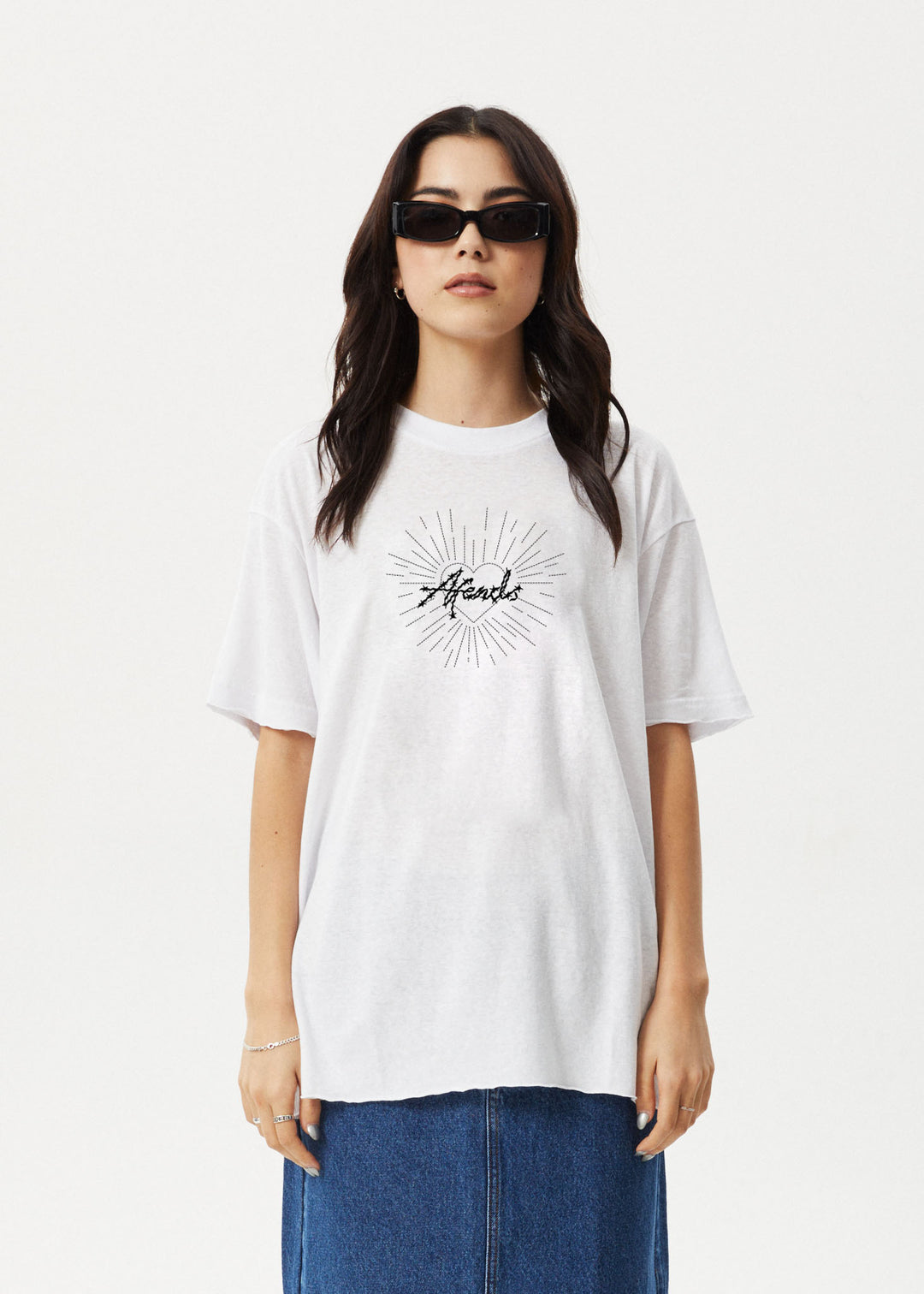 AFENDS Womens Pulse - Oversized Tee - White 