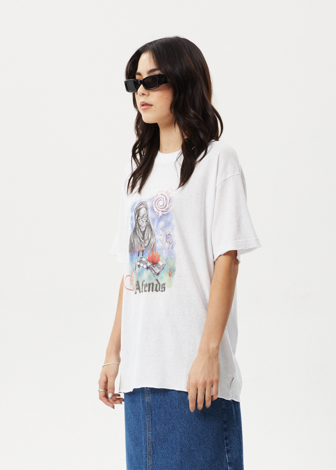 AFENDS Womens Nirvana - Oversized Tee - White 