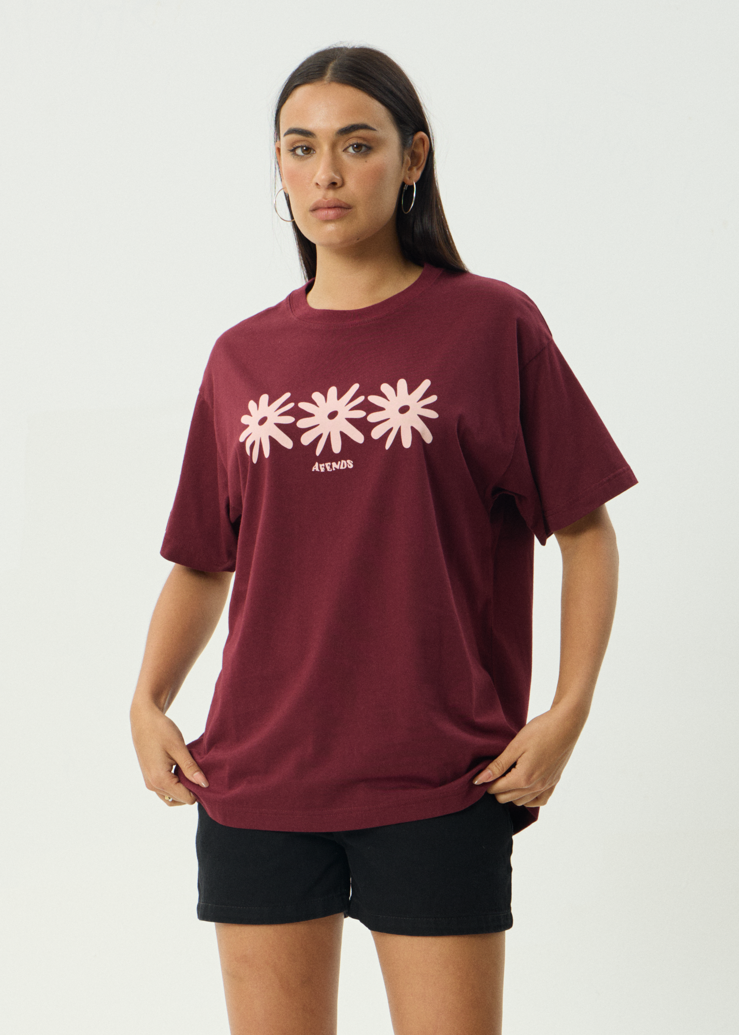 AFENDS Womens Adi - Oversized Tee - Port
