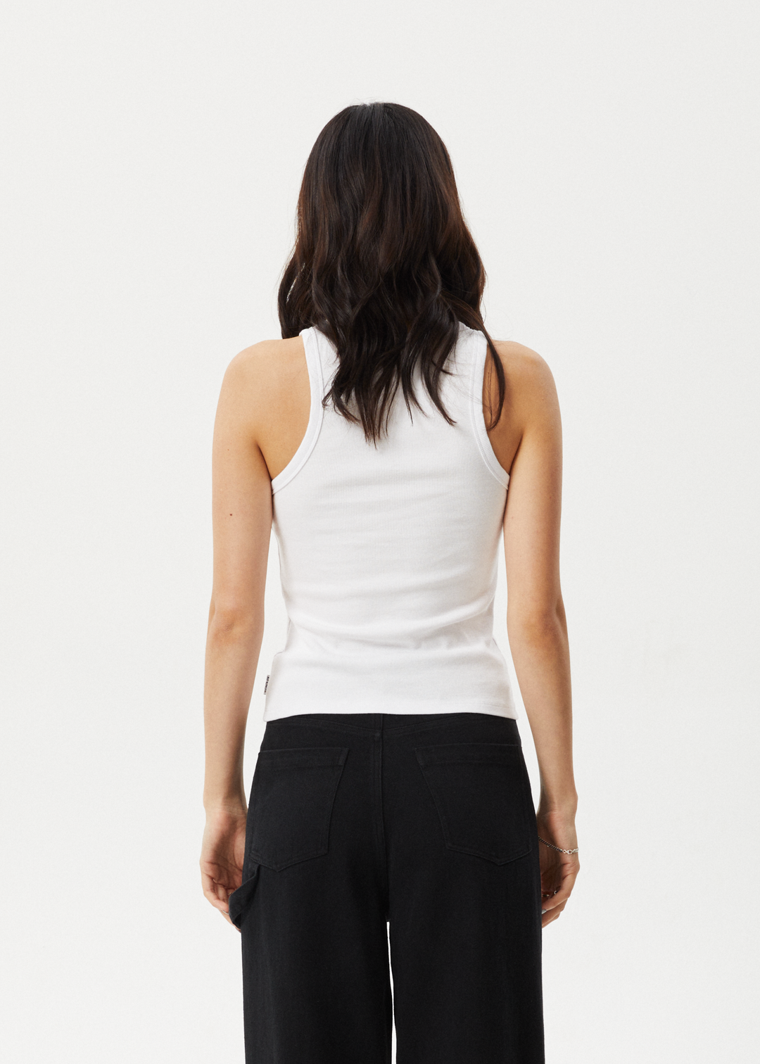 AFENDS Womens Notice - Ribbed Singlet - White