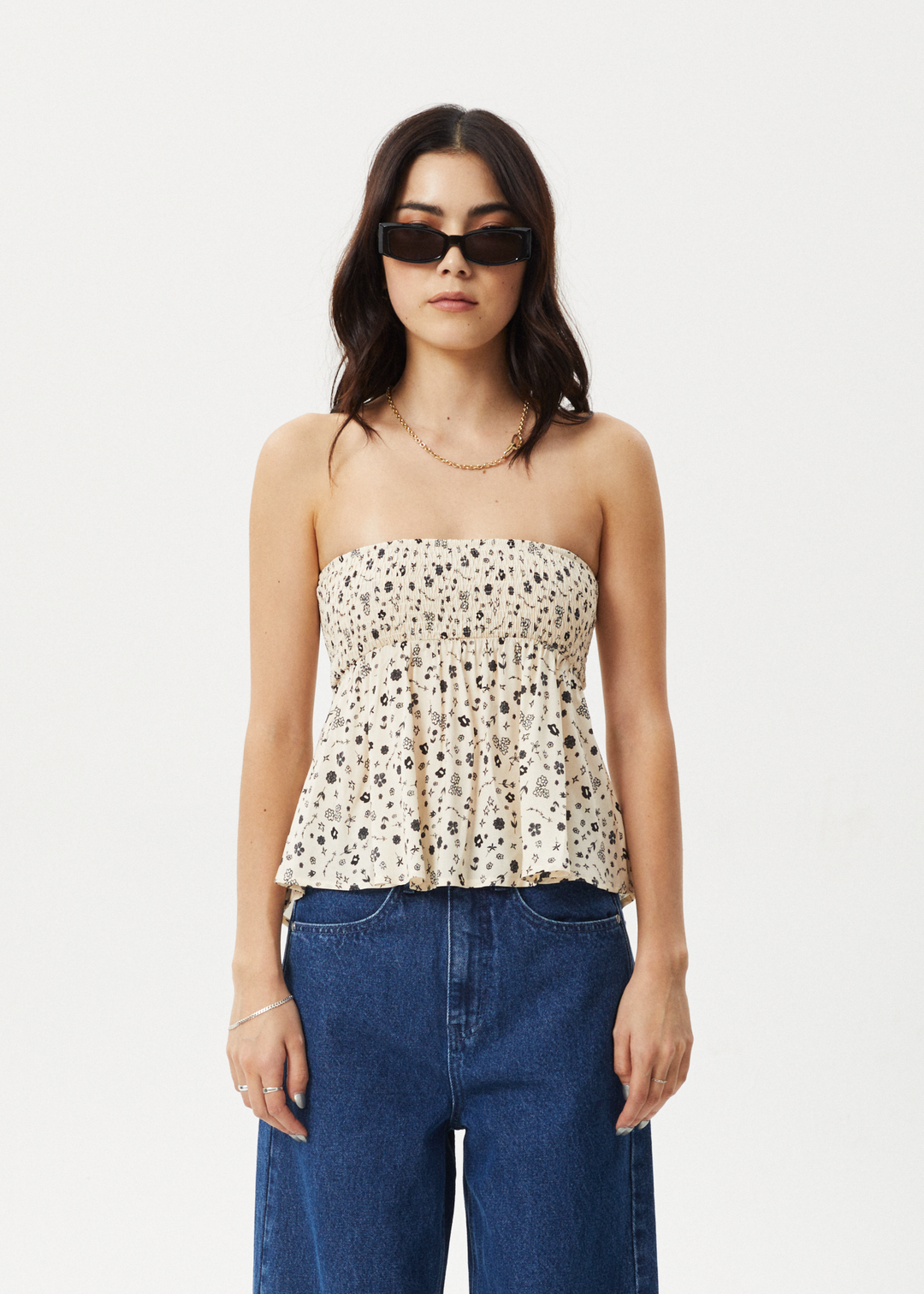 AFENDS Womens Rooney - Strapless Top - Sesame 