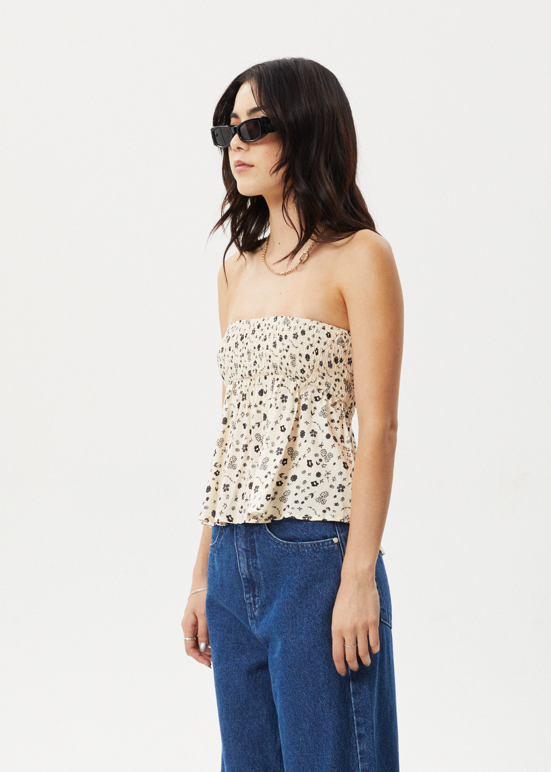 AFENDS Womens Rooney - Strapless Top - Sesame 