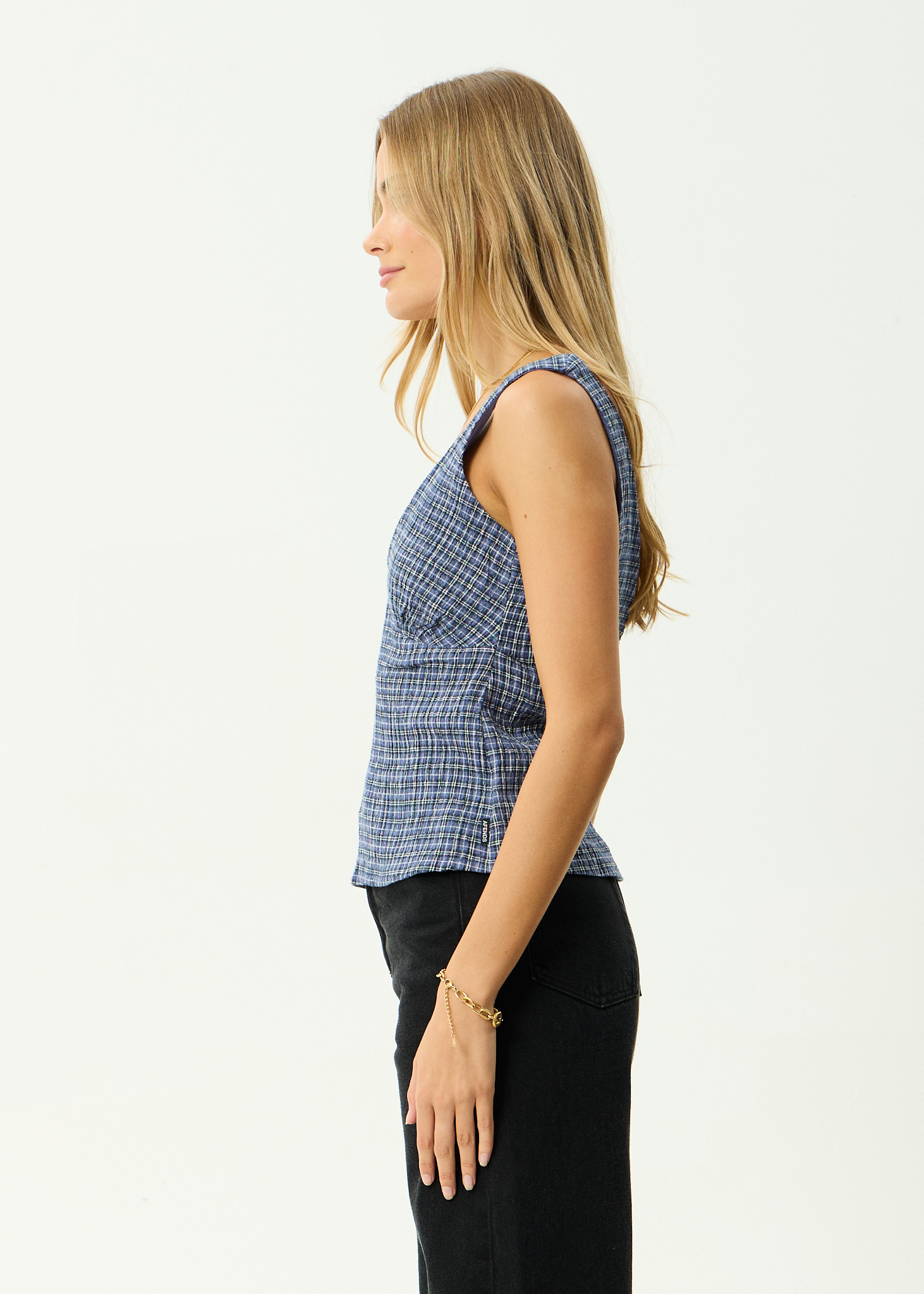 AFENDS Womens Giselle - Seersucker Top - Marlin