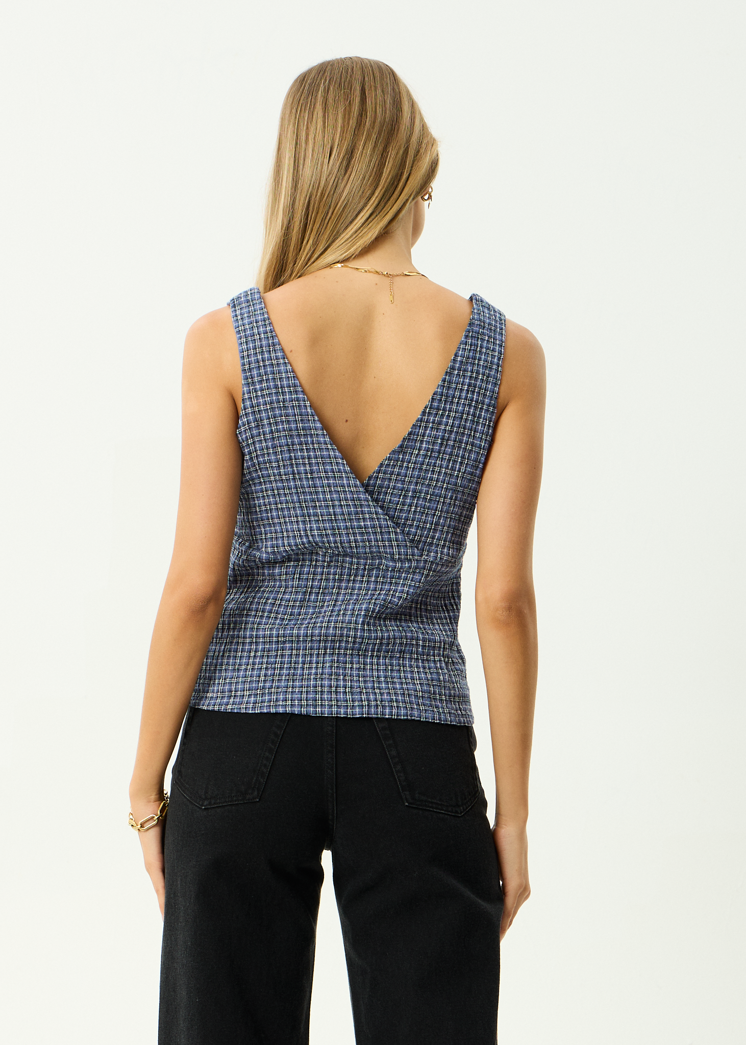 AFENDS Womens Giselle - Seersucker Top - Marlin