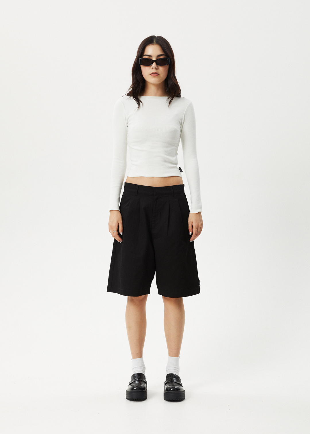 AFENDS Womens Brakes - Pleat Shorts - Black 