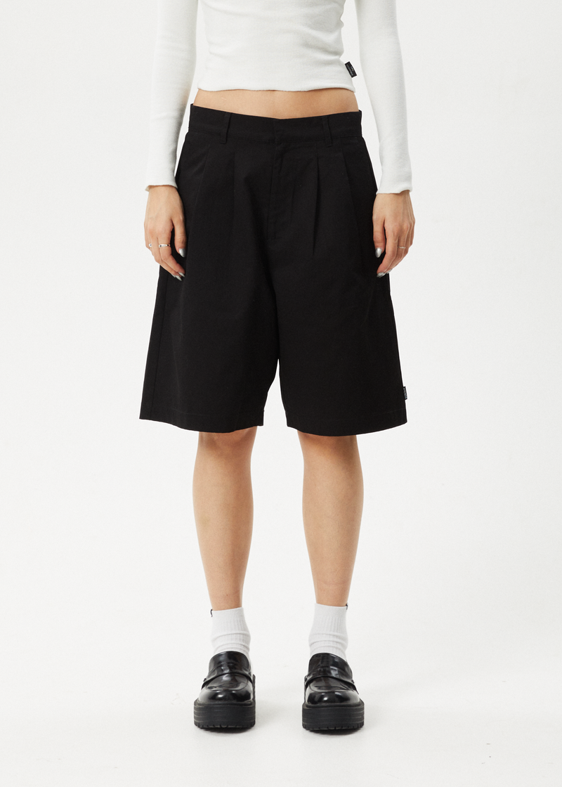 AFENDS Womens Brakes - Pleat Shorts - Black