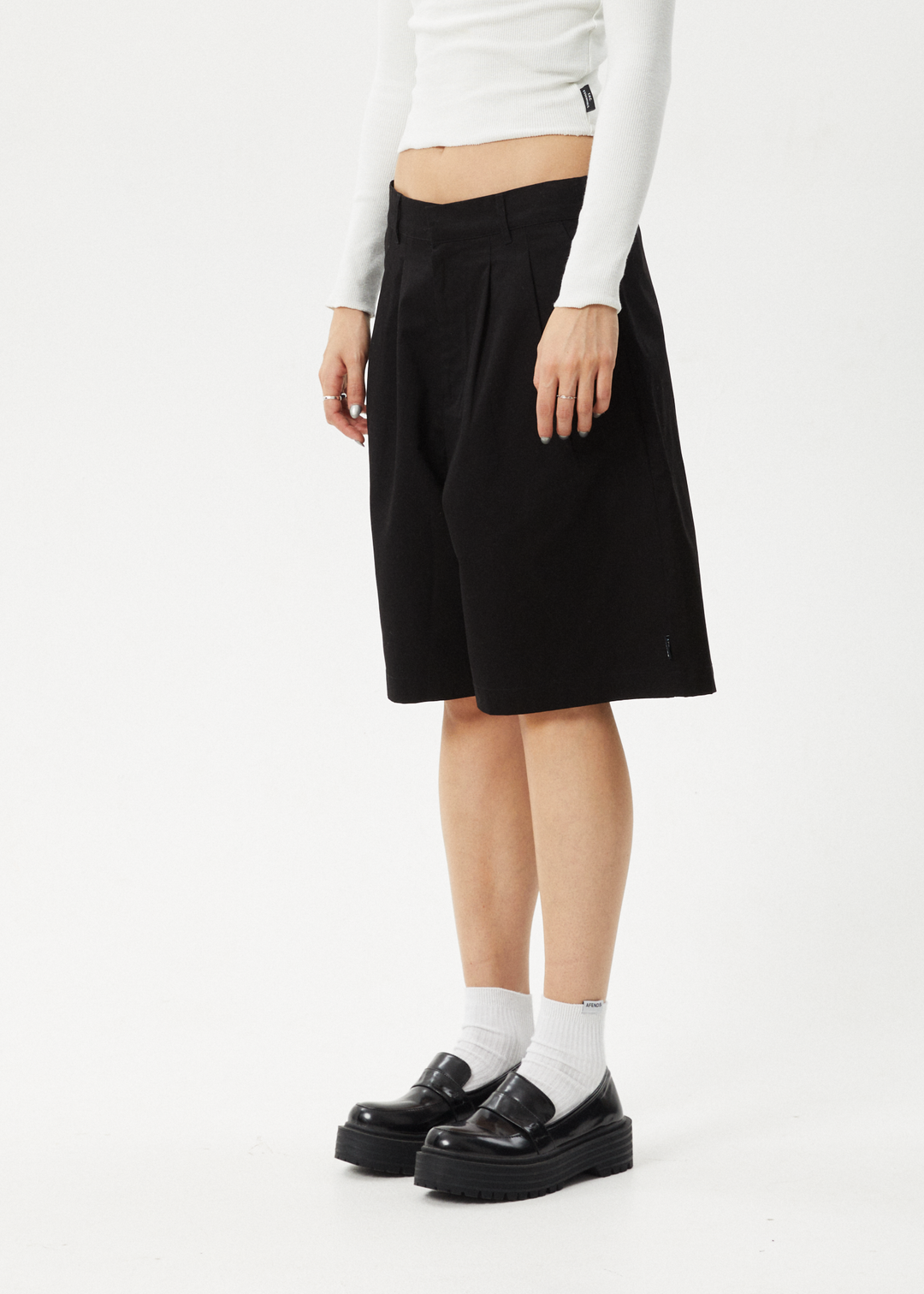 AFENDS Womens Brakes - Pleat Shorts - Black 