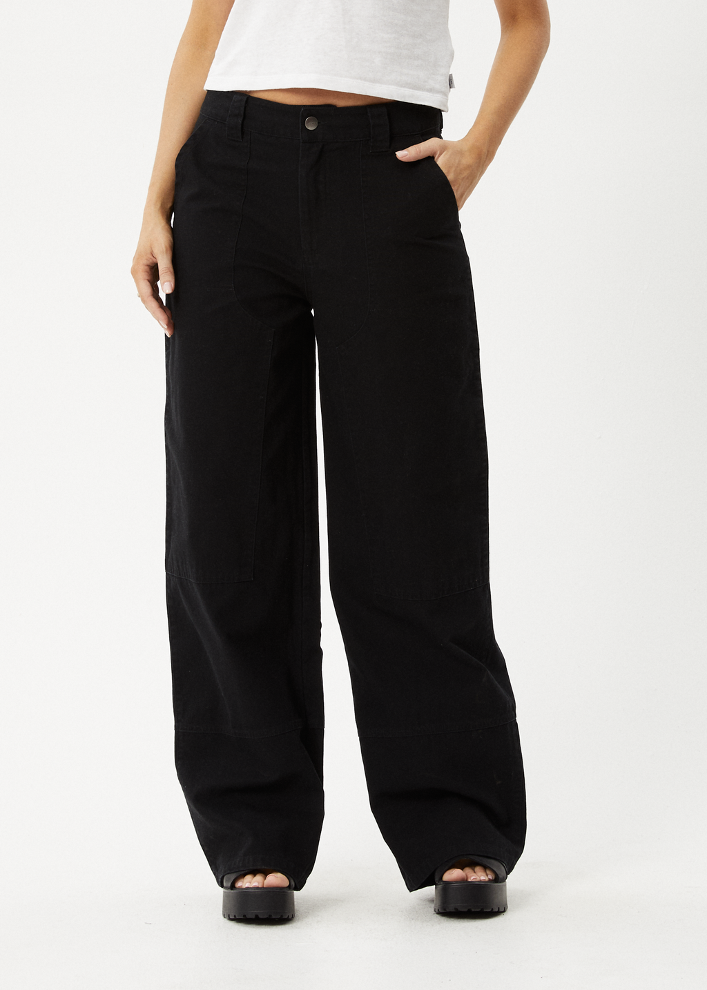 AFENDS Womens Maverick - Canvas Pant - Black