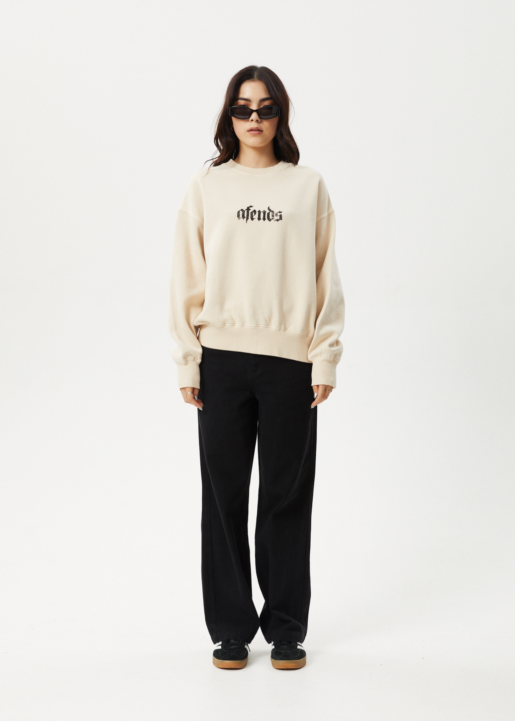 AFENDS Womens Scorpio - Crew Neck Jumper - Sand