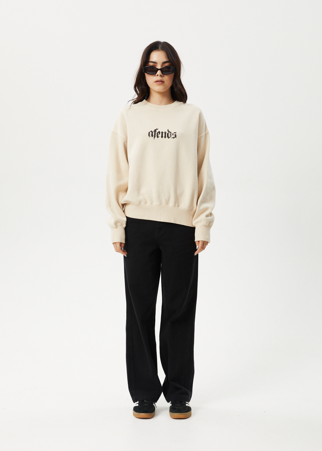 AFENDS Womens Scorpio - Crew Neck - Sand 