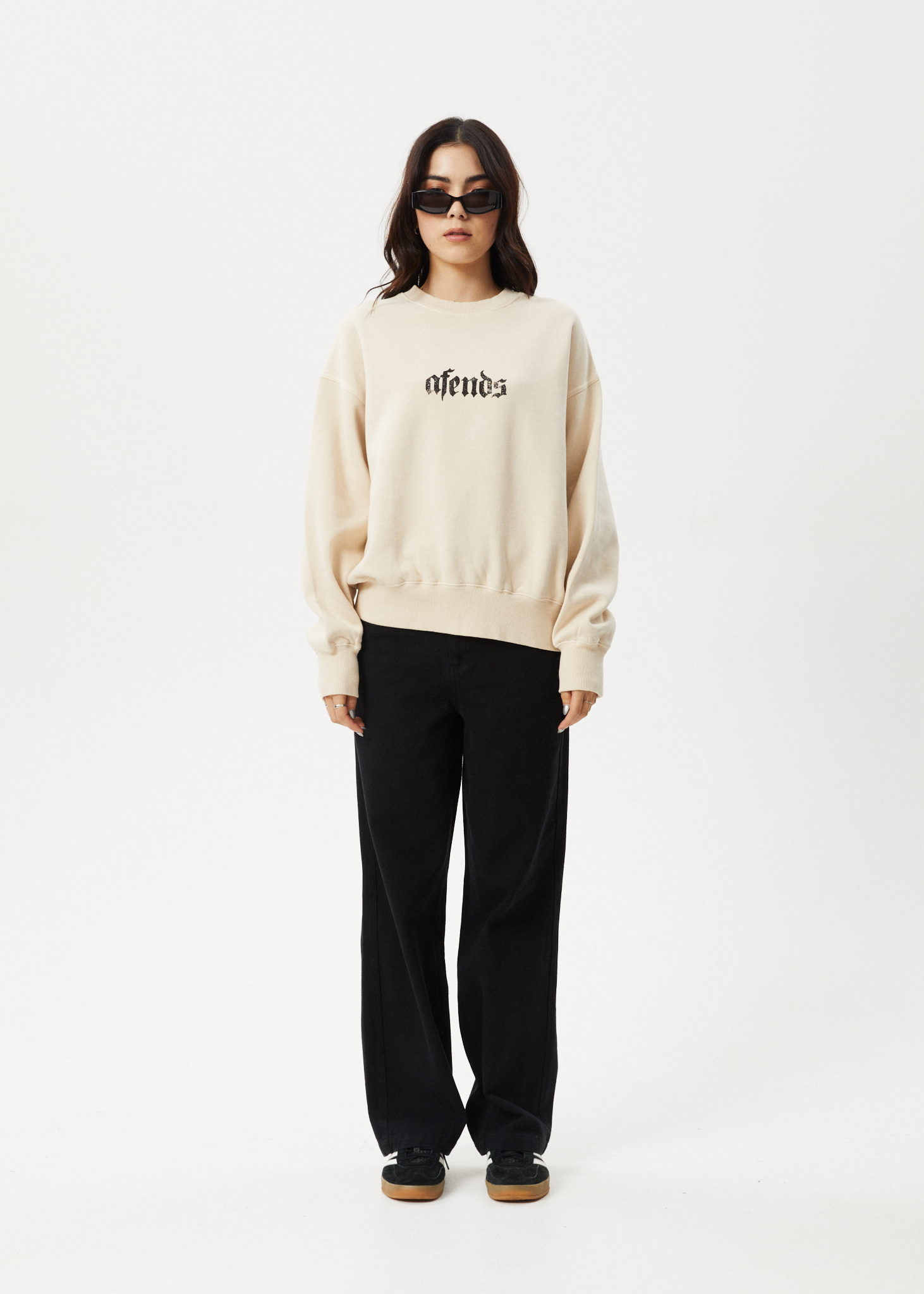 AFENDS Womens Scorpio - Crew Neck Jumper - Sand