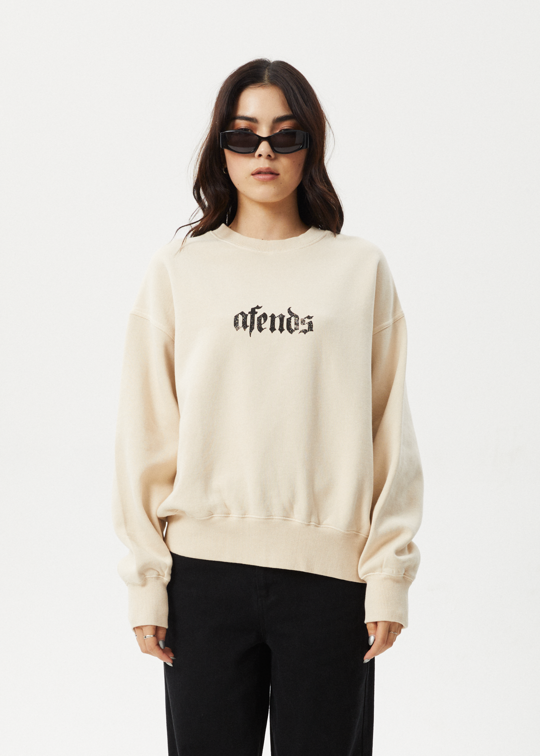 AFENDS Womens Scorpio - Crew Neck - Sand 