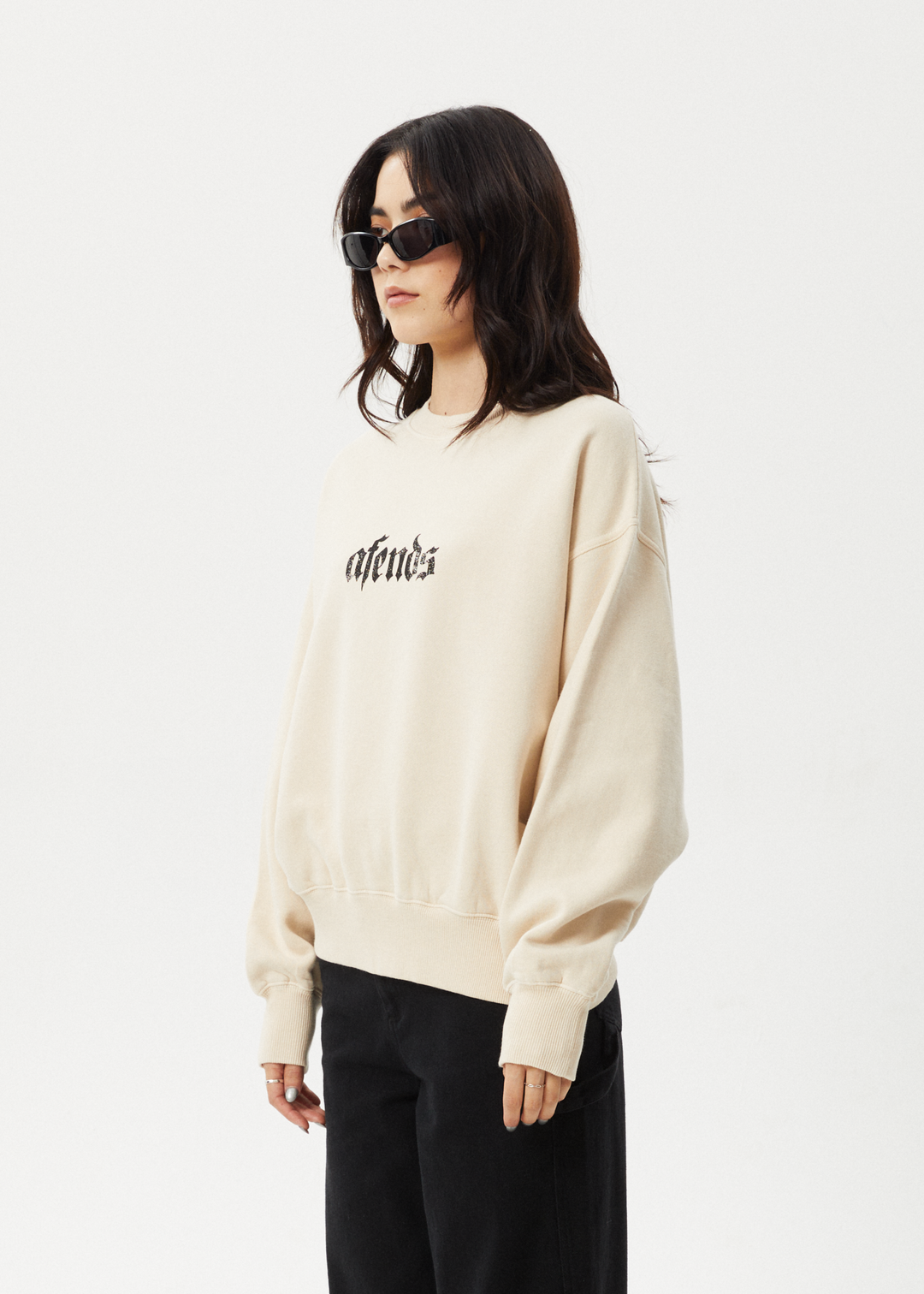 AFENDS Womens Scorpio - Crew Neck - Sand 