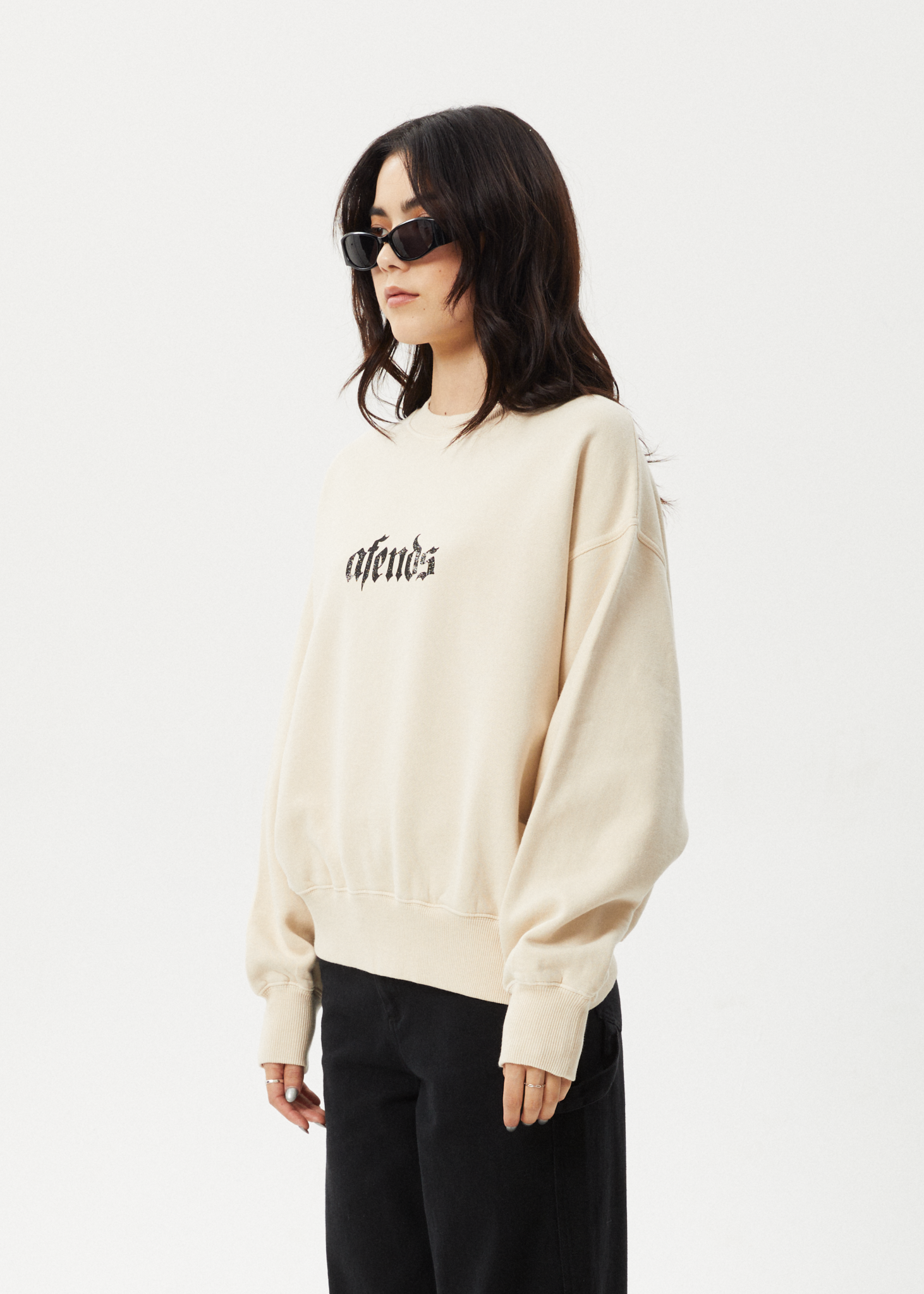 AFENDS Womens Scorpio - Crew Neck Jumper - Sand