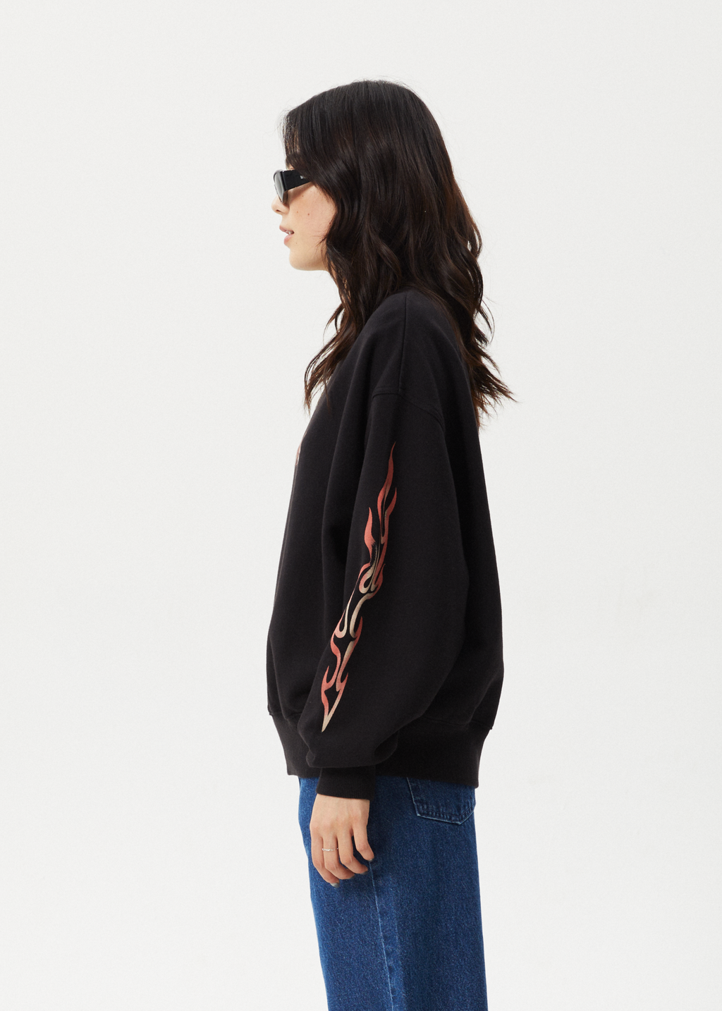 AFENDS Womens Scorched - Crew Neck Jumper - Black