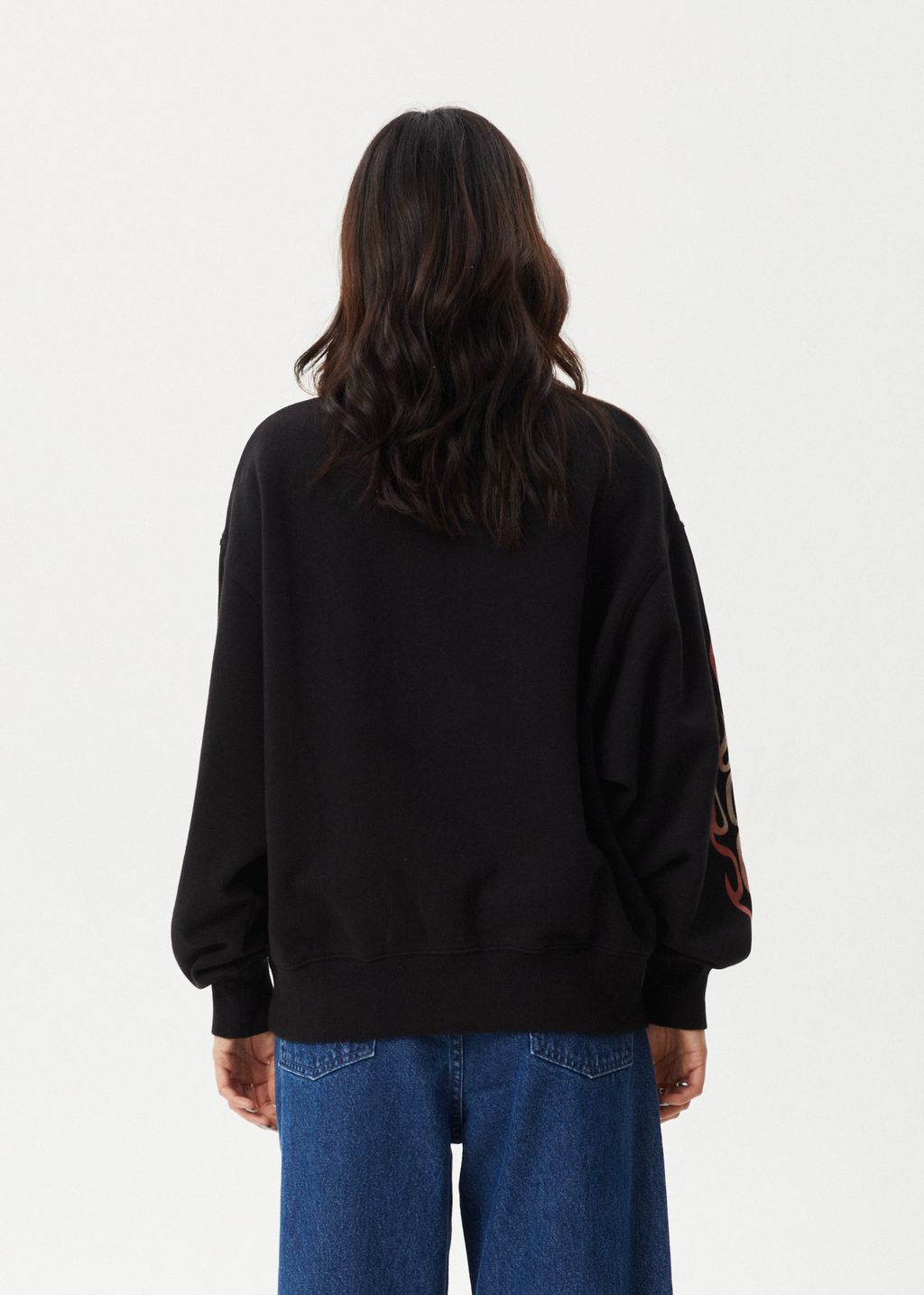 AFENDS Womens Scorched - Crew Neck Jumper - Black