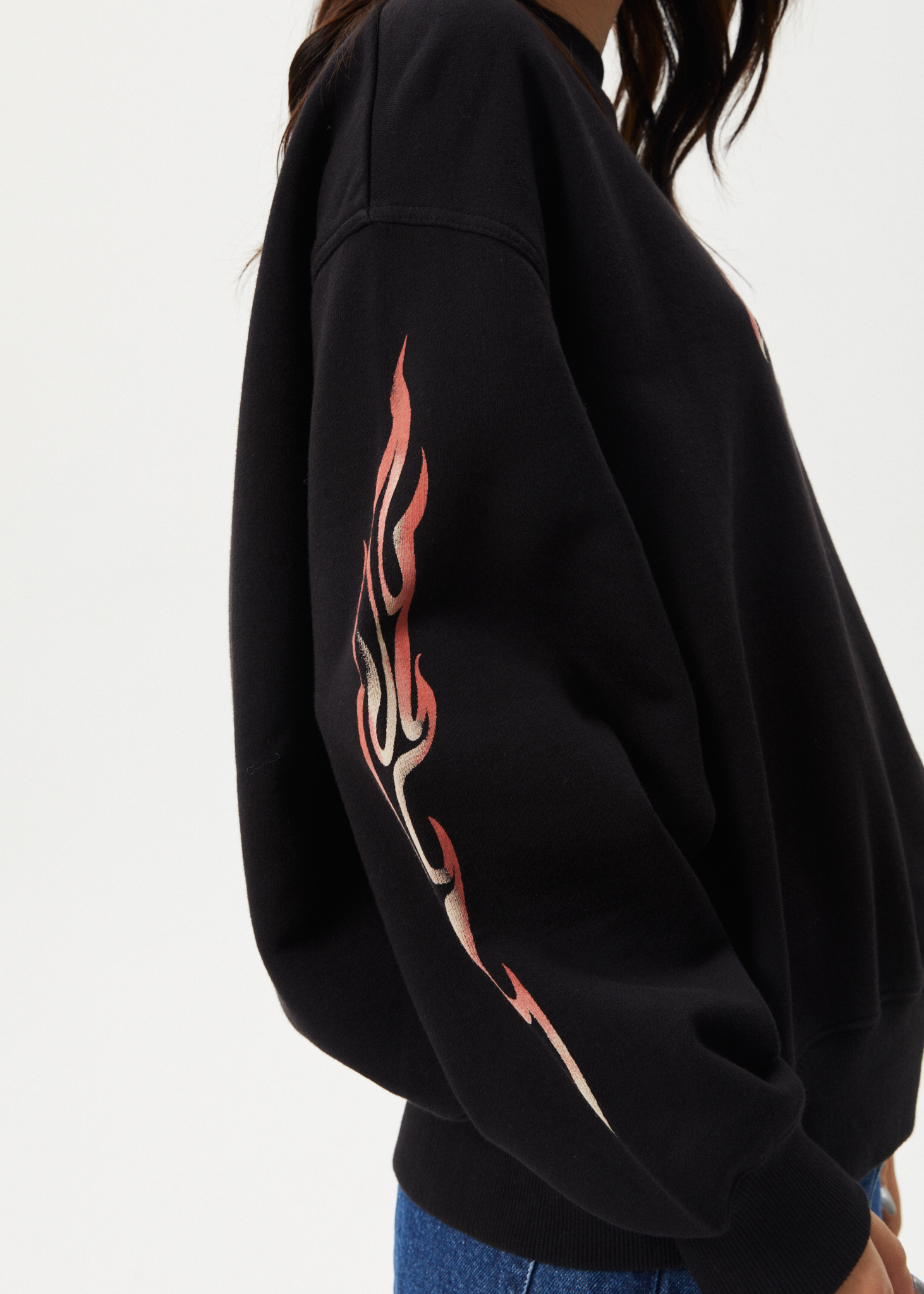 AFENDS Womens Scorched - Crew Neck Jumper - Black