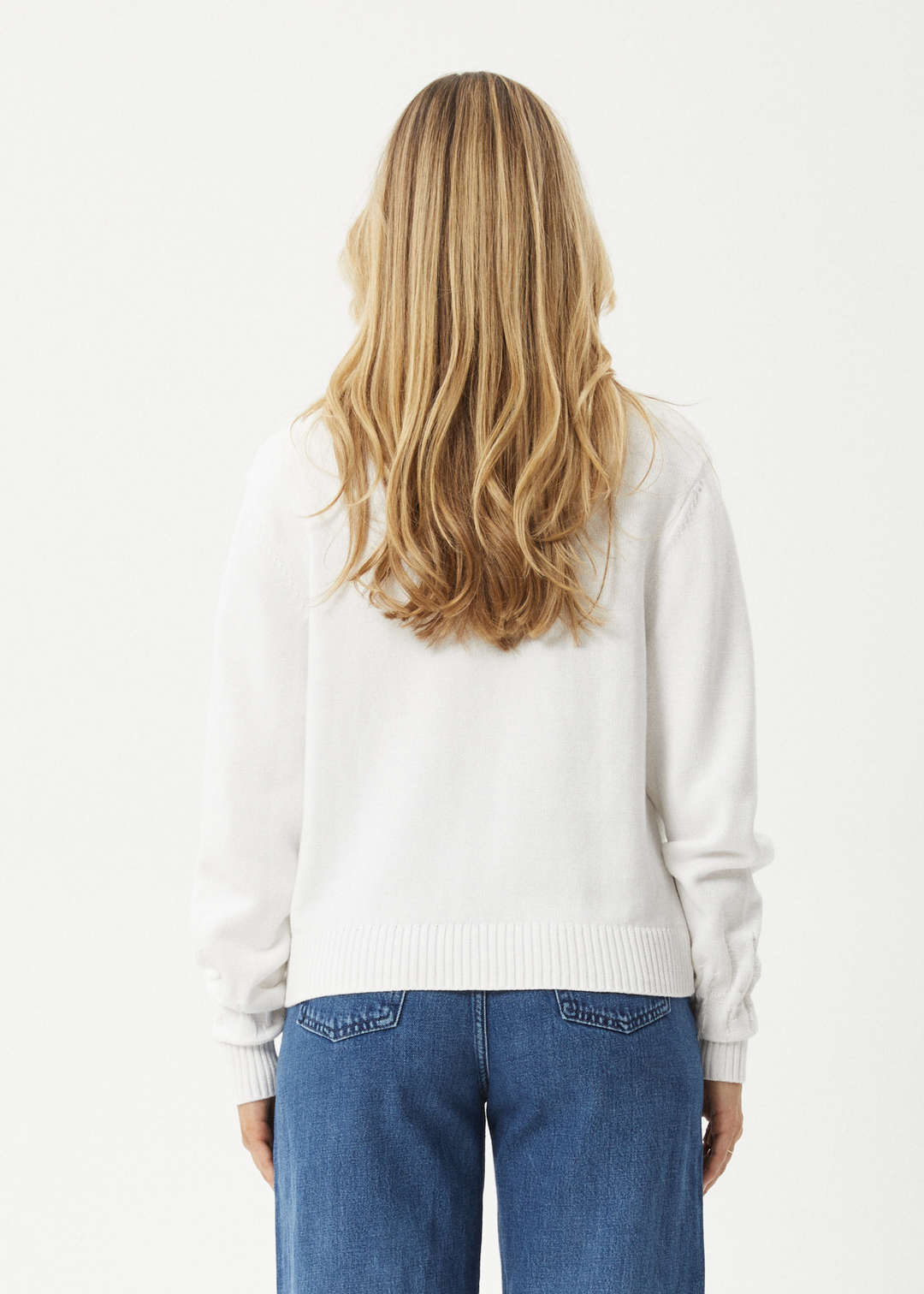 AFENDS Womens Inferno - Knit Crew Neck - White 