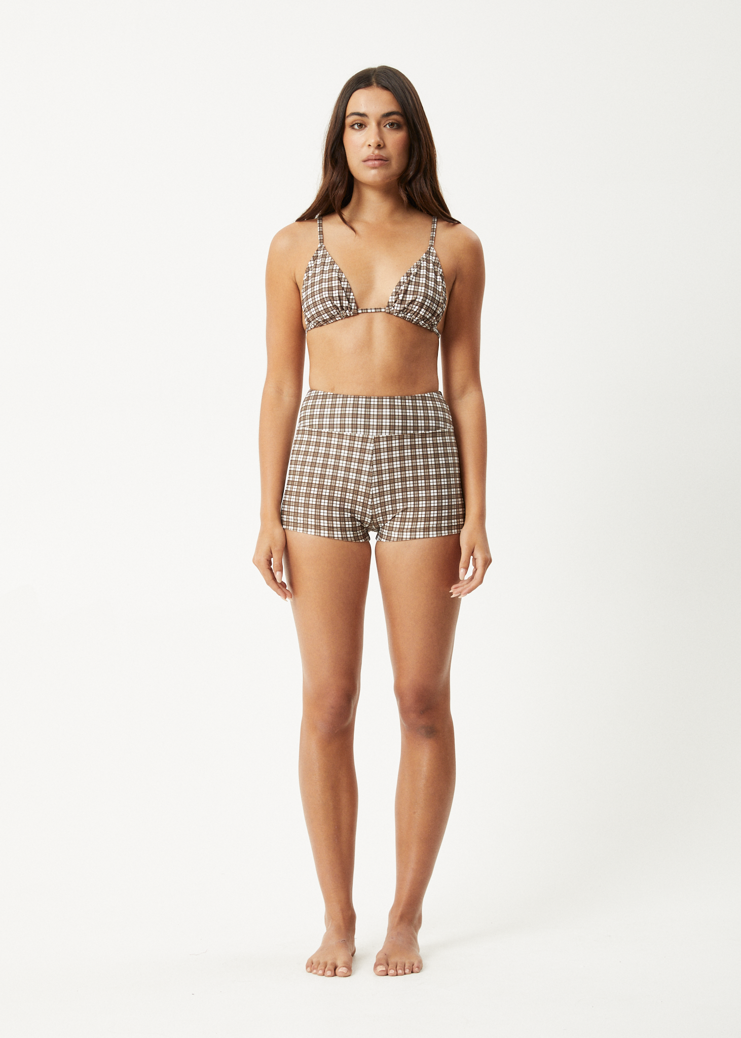 AFENDS Womens Base - Bikini Top - Coffee Check