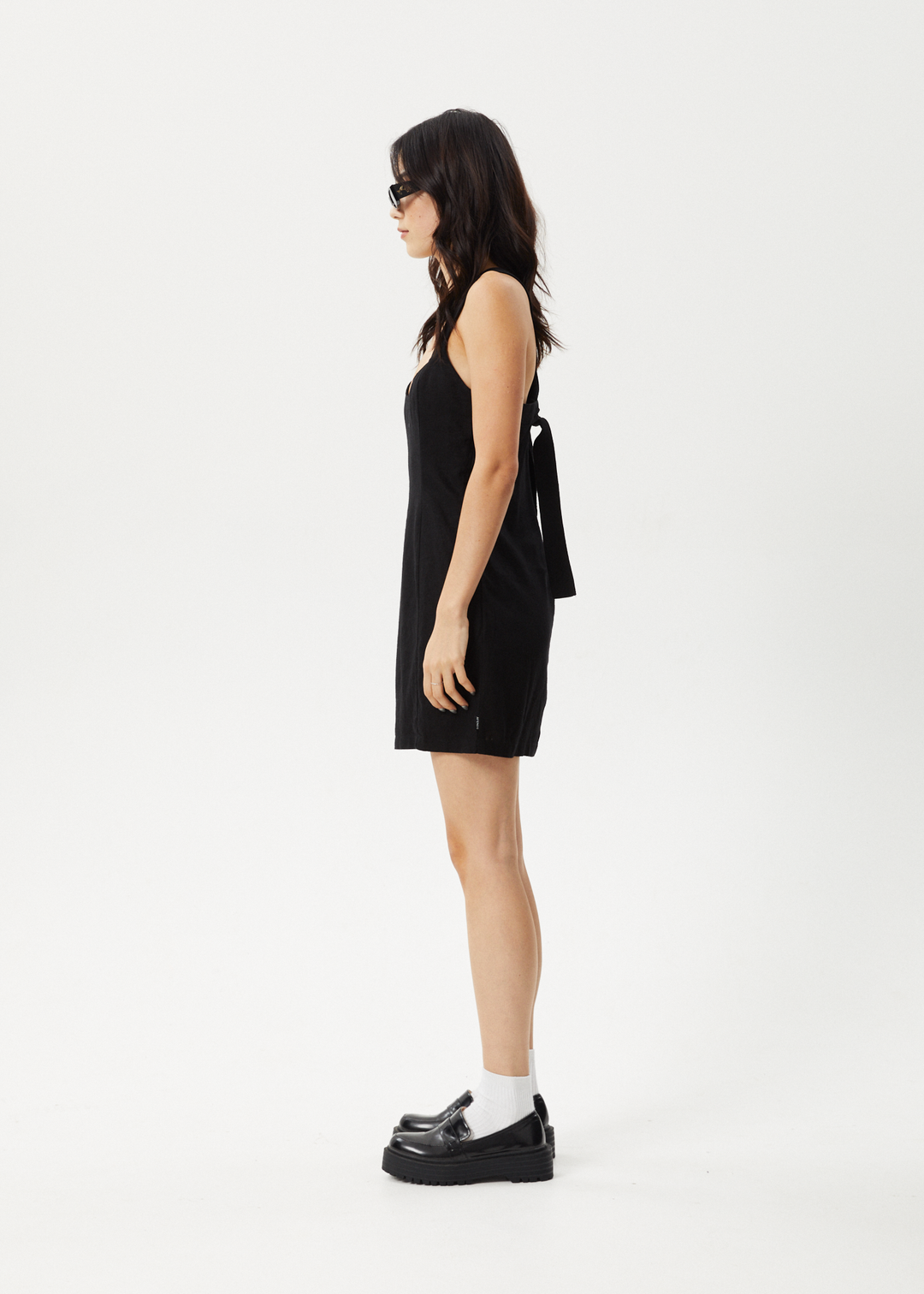 AFENDS Womens Kacey - Linen Mini Dress - Black 