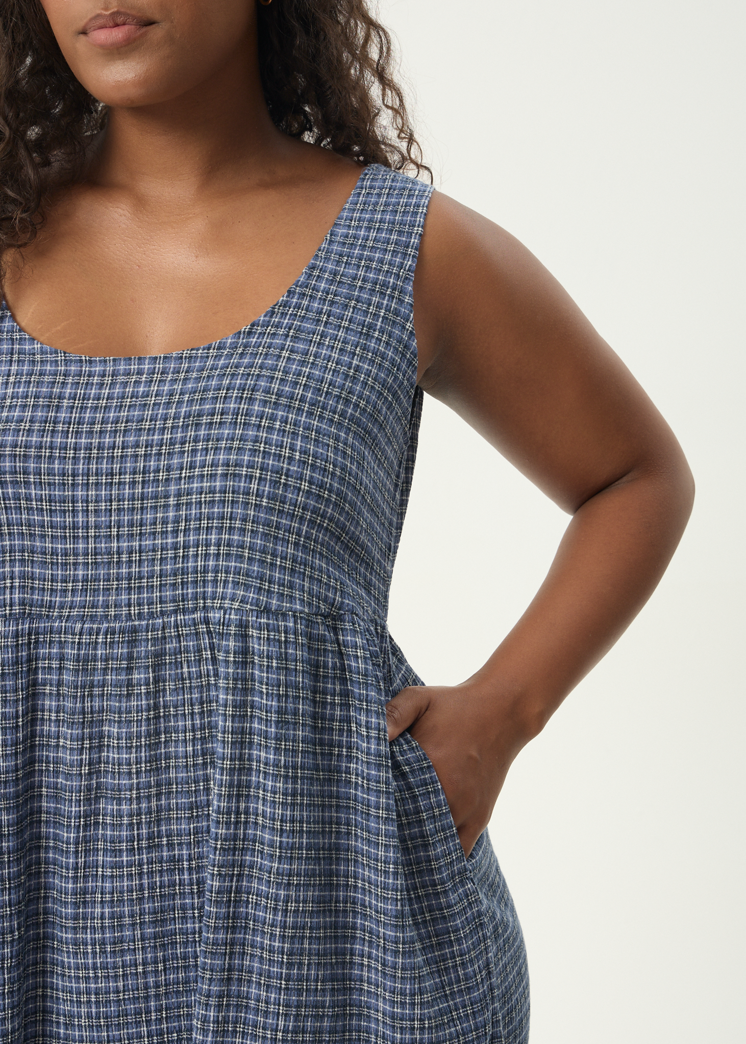 AFENDS Womens Jesse - Seersucker Mini Dress - Marlin