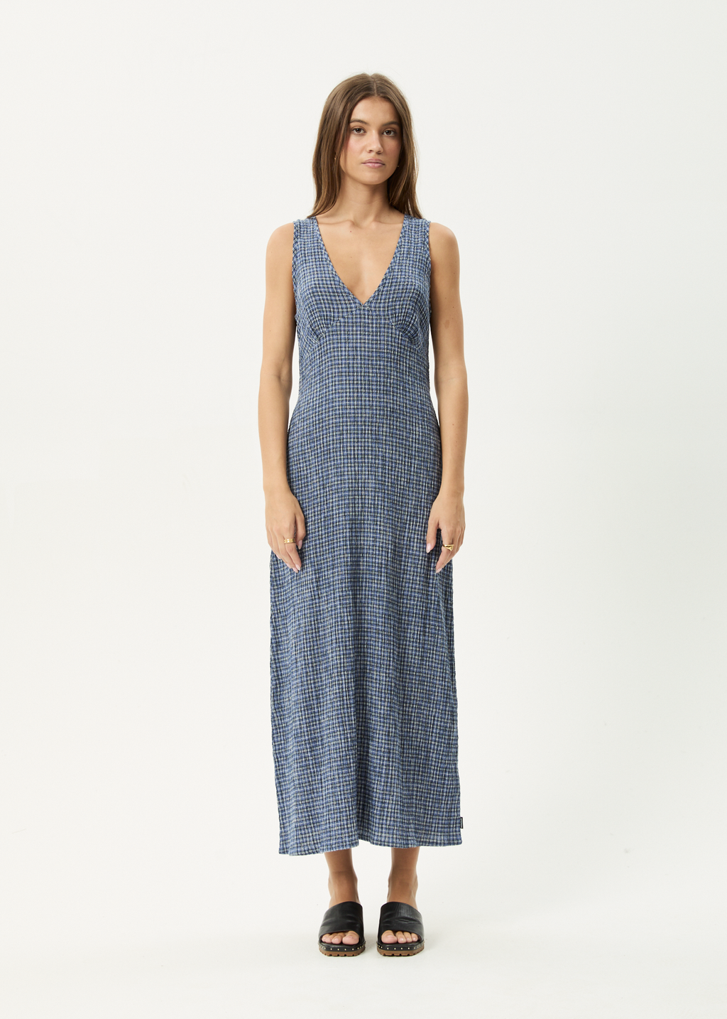 AFENDS Womens Shipwreck - Seersucker Maxi Dress - Marlin