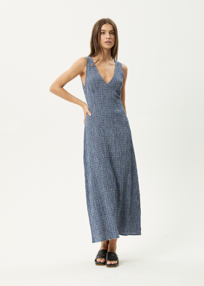 AFENDS Womens Tully - Seersucker Maxi Dress - Marlin