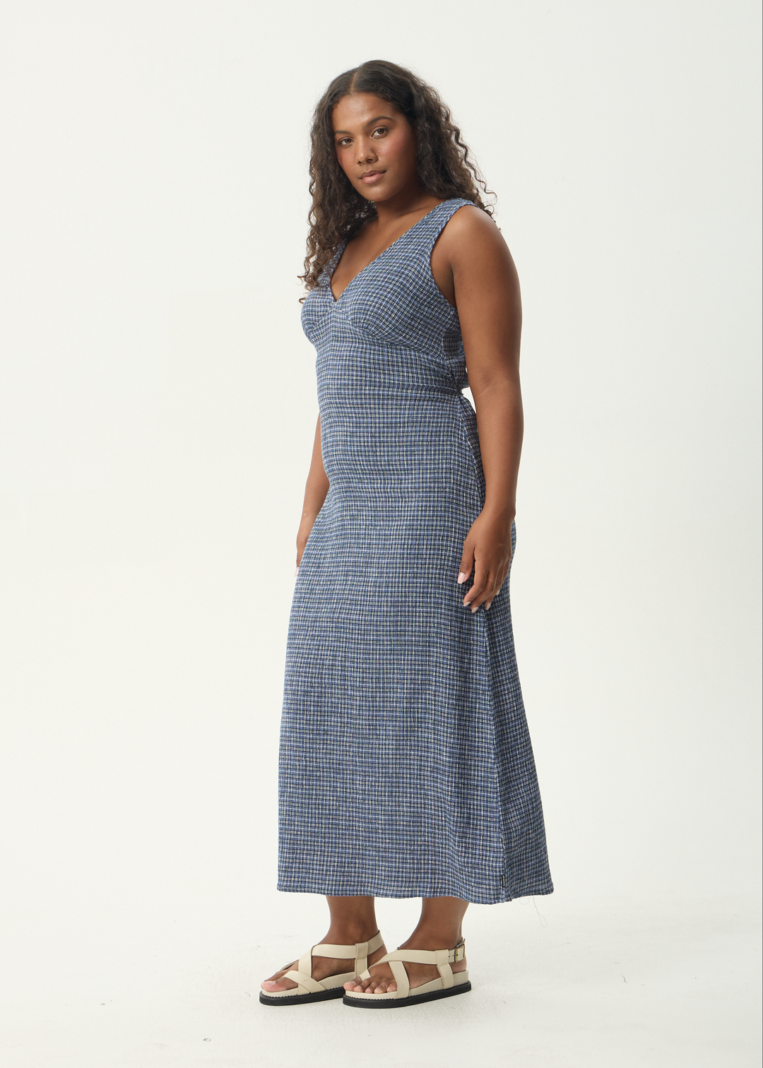 AFENDS Womens Shipwreck - Seersucker Maxi Dress - Marlin