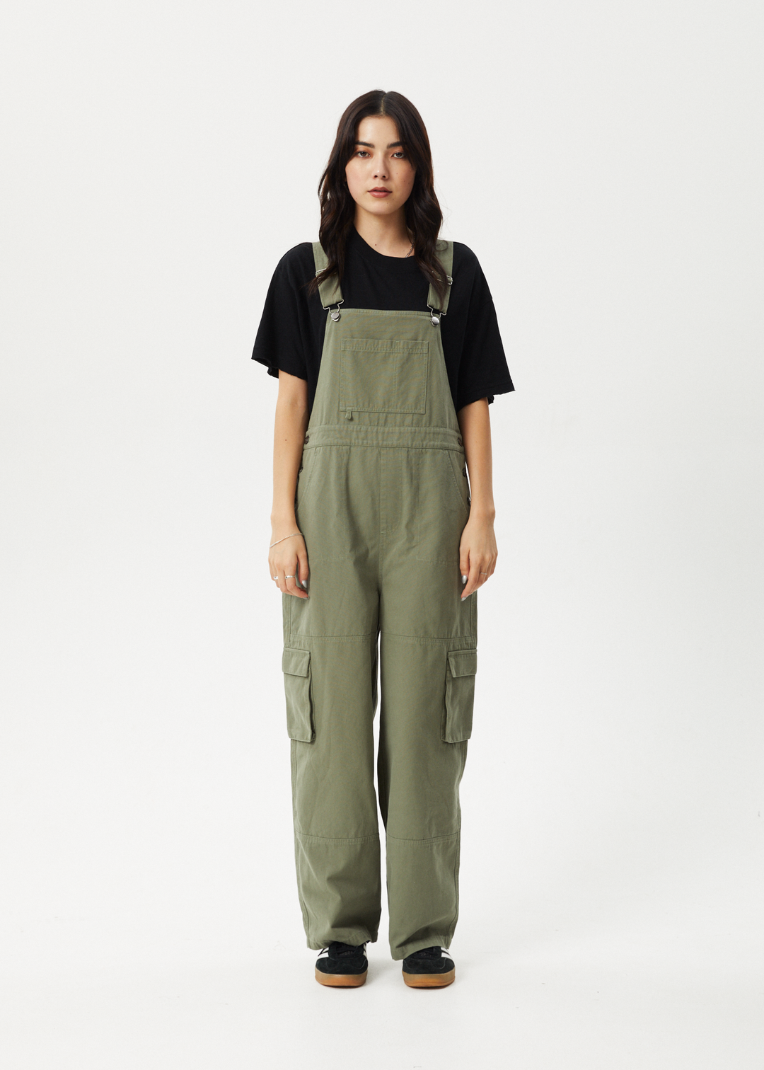 AFENDS Womens Fraser - Utility Overalls - Olive 