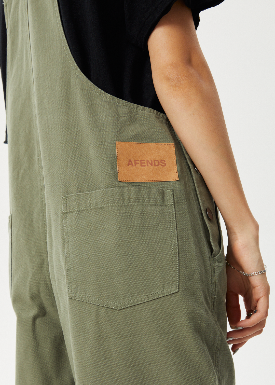 AFENDS Womens Fraser - Utility Overalls - Olive 