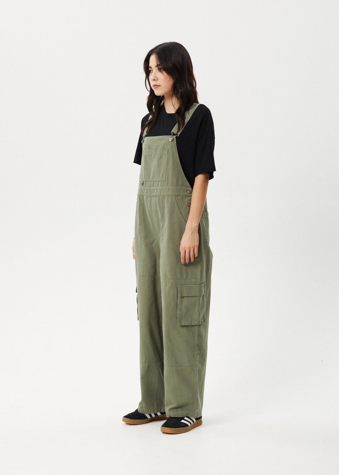 AFENDS Womens Fraser - Utility Overalls - Olive 