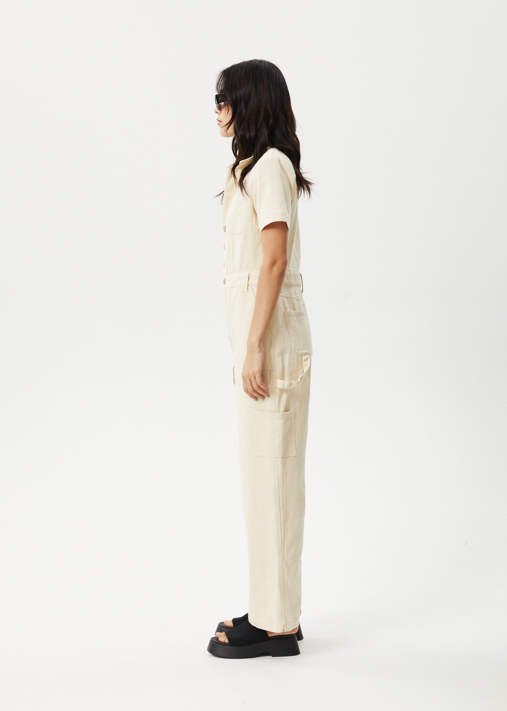 AFENDS Womens Mika - Workwear Jumpsuit - Sand