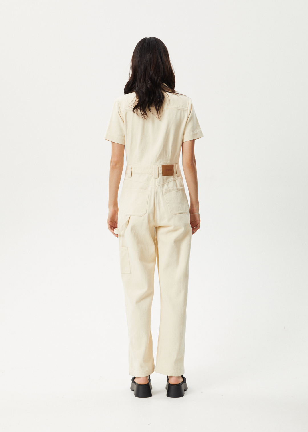 AFENDS Womens Mika - Carpenter Jumpsuit - Sand 