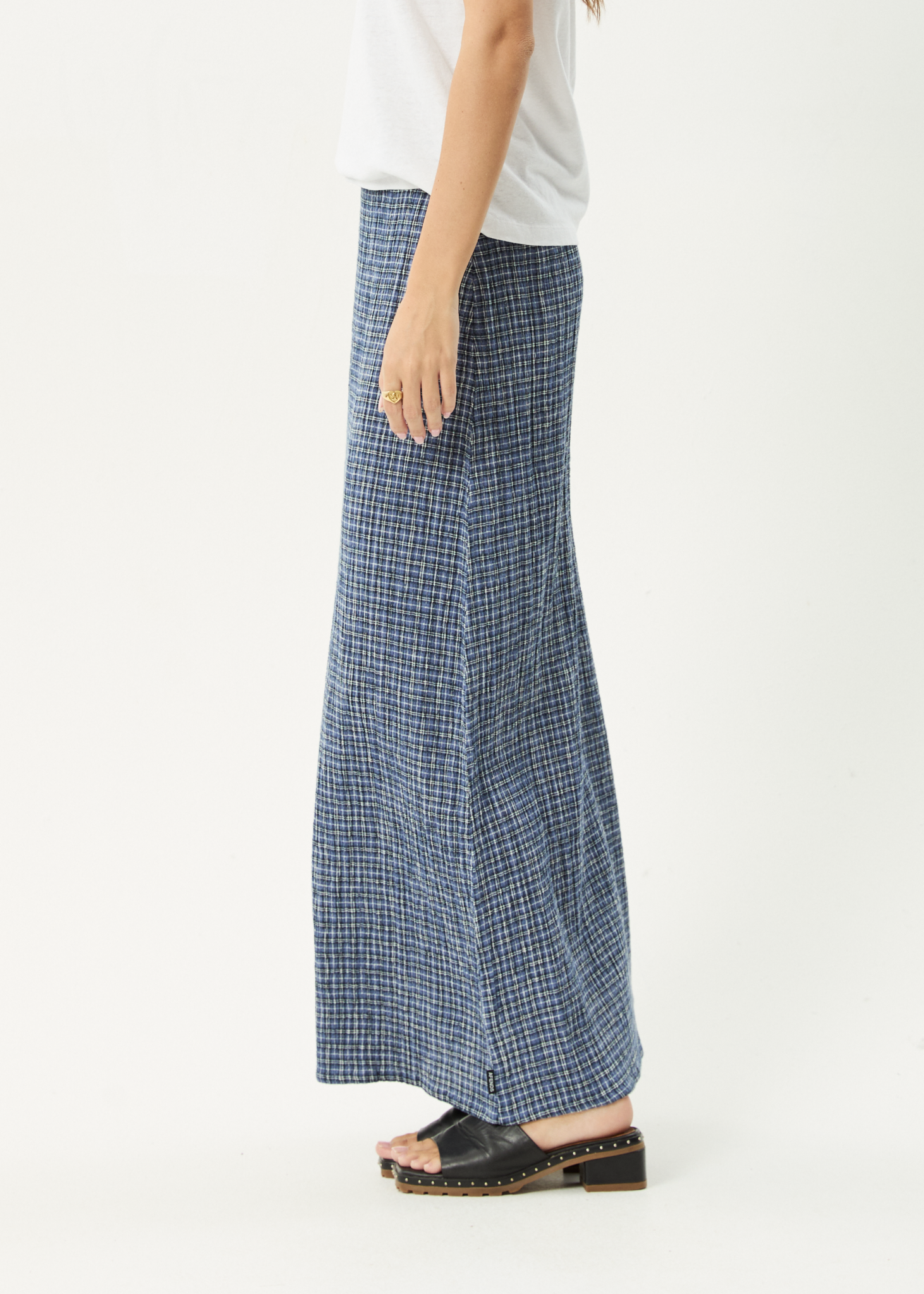 AFENDS Womens Shipwreck - Seersucker Maxi Skirt - Marlin