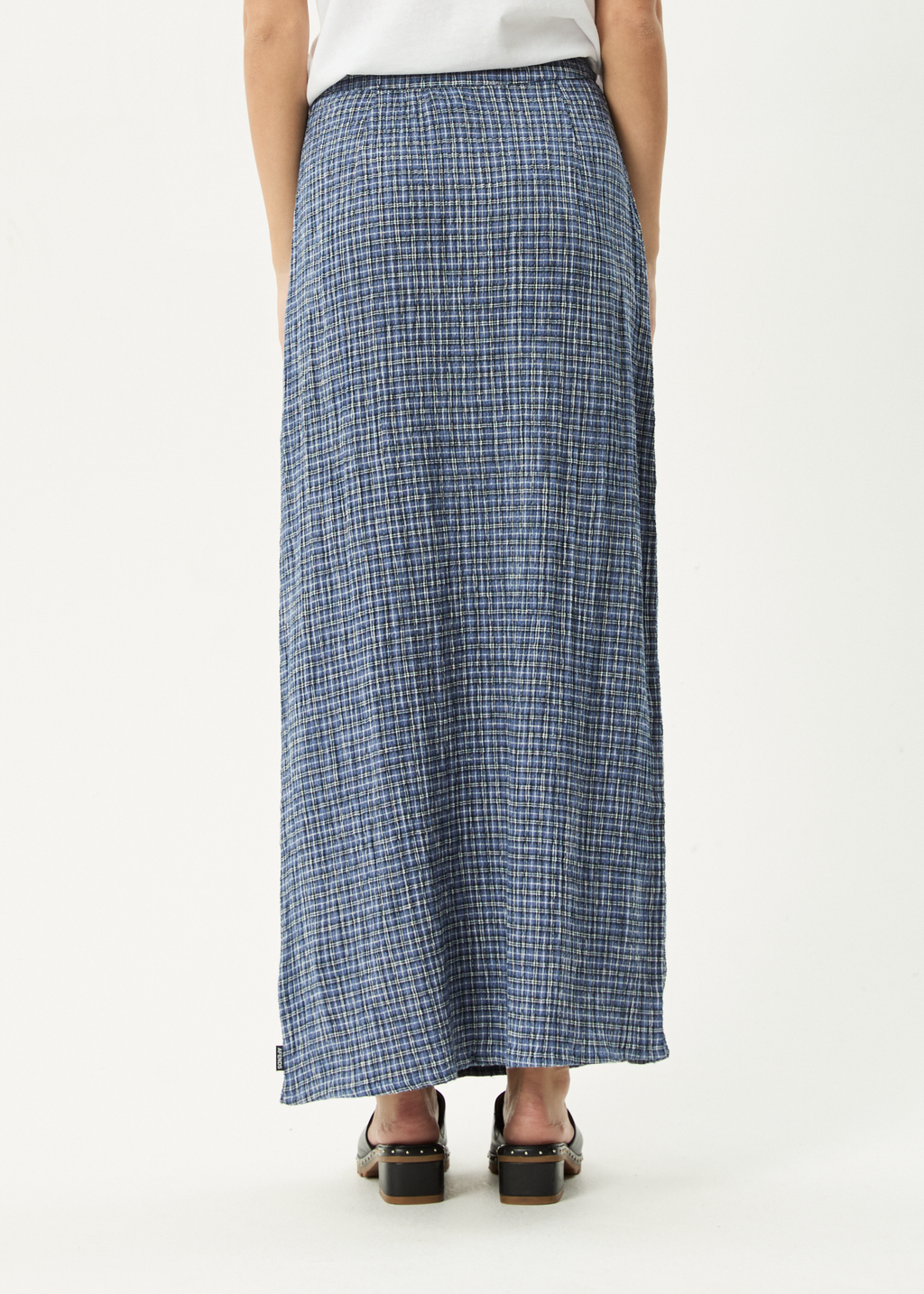 AFENDS Womens Shipwreck - Seersucker Maxi Skirt - Marlin