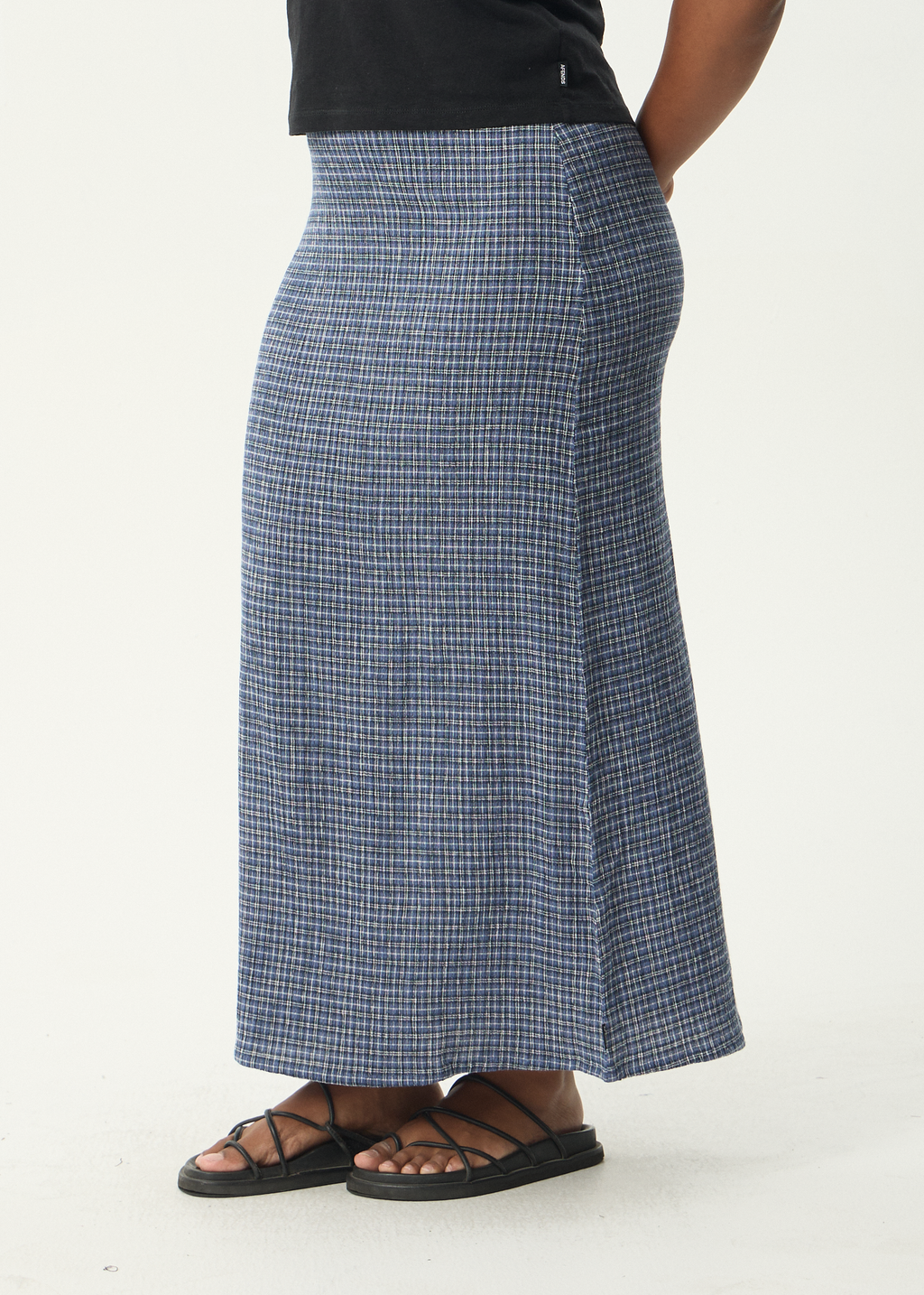 AFENDS Womens Shipwreck - Seersucker Maxi Skirt - Marlin