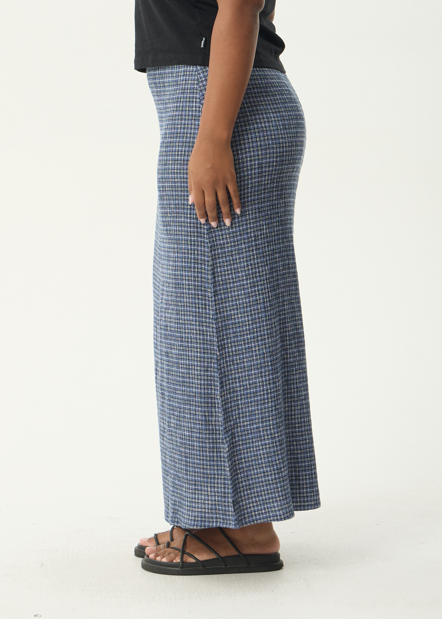 AFENDS Womens Shipwreck - Seersucker Maxi Skirt - Marlin