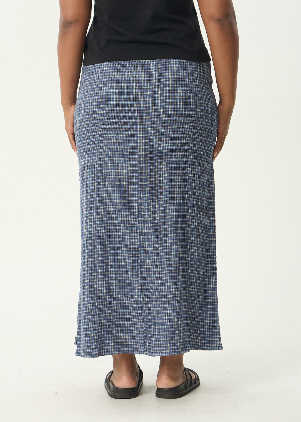 AFENDS Womens Shipwreck - Seersucker Maxi Skirt - Marlin
