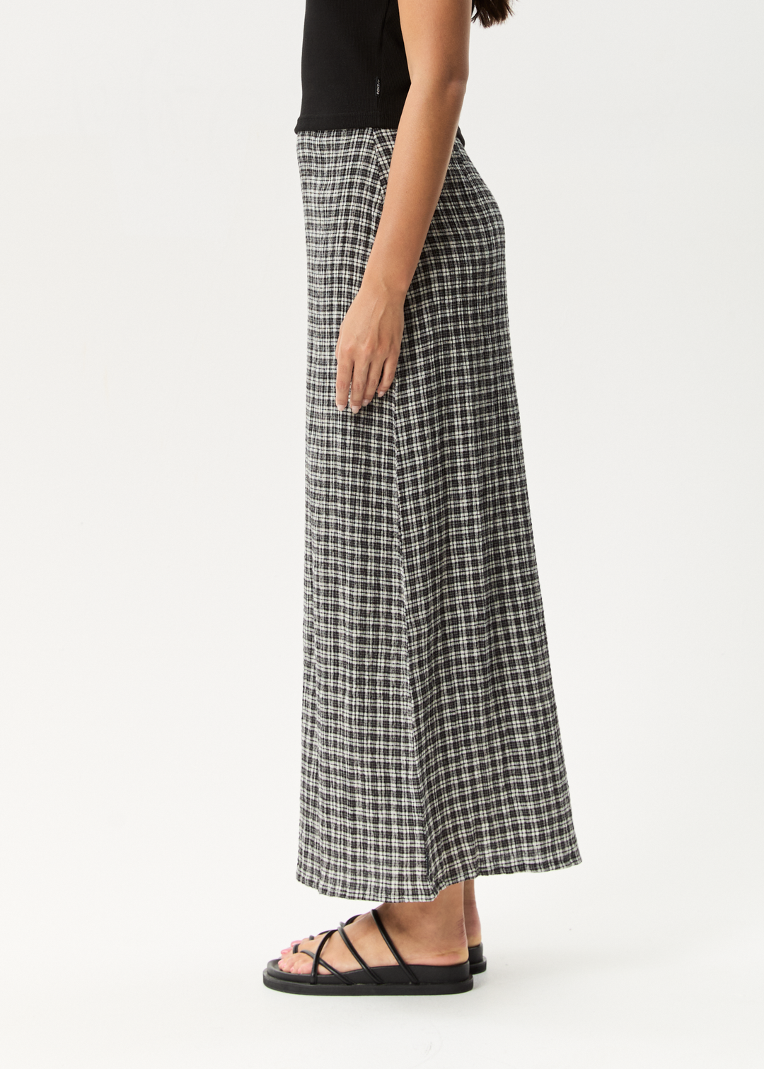 AFENDS Womens Asta Base - Seersucker Check Skirt - Steel Check