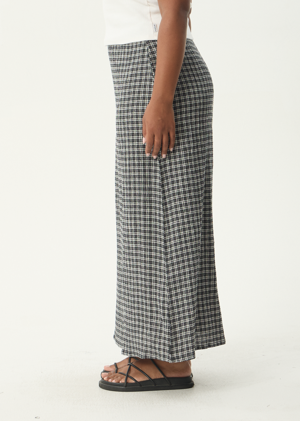 AFENDS Womens Asta Base - Seersucker Skirt - Steel Check