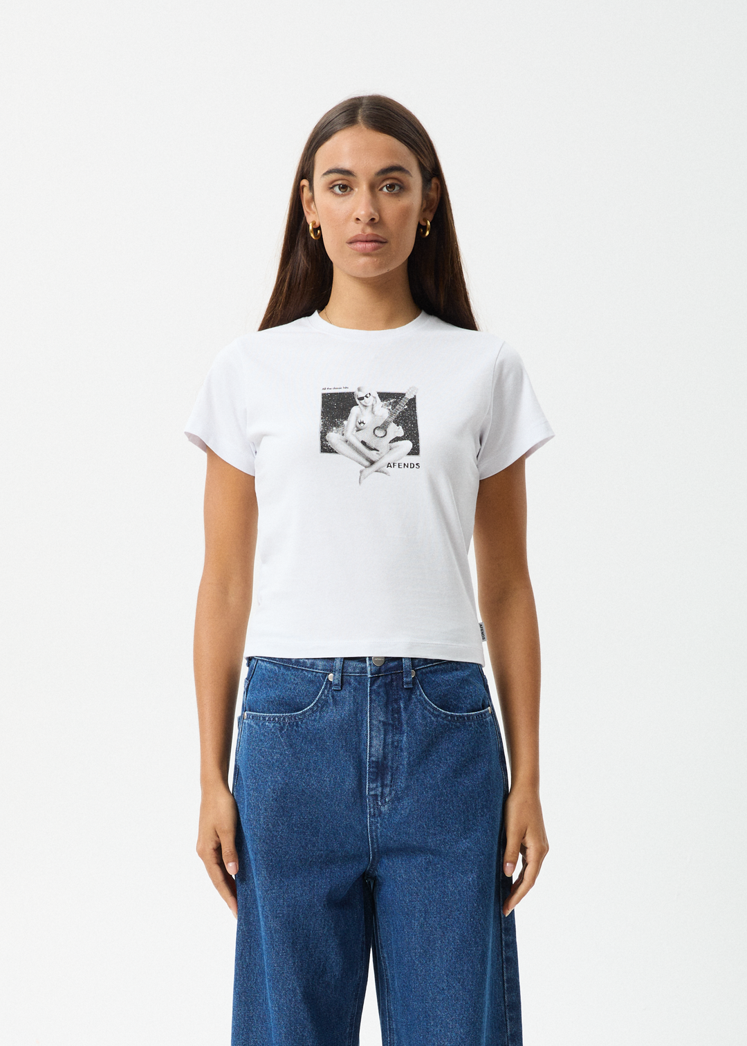 AFENDS Womens Classic Hits - Baby Tee - White 