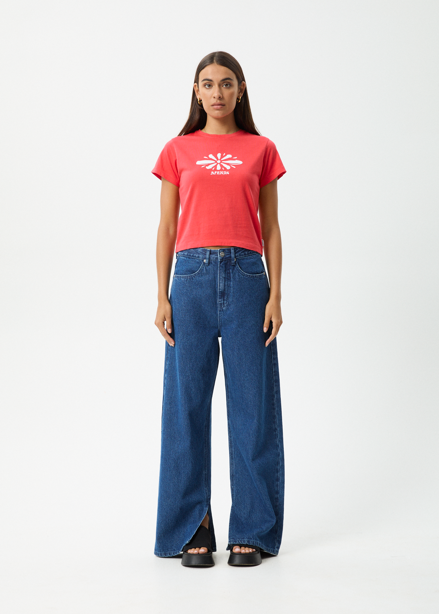 AFENDS Womens Dash - Baby Tee - Washed Tomato