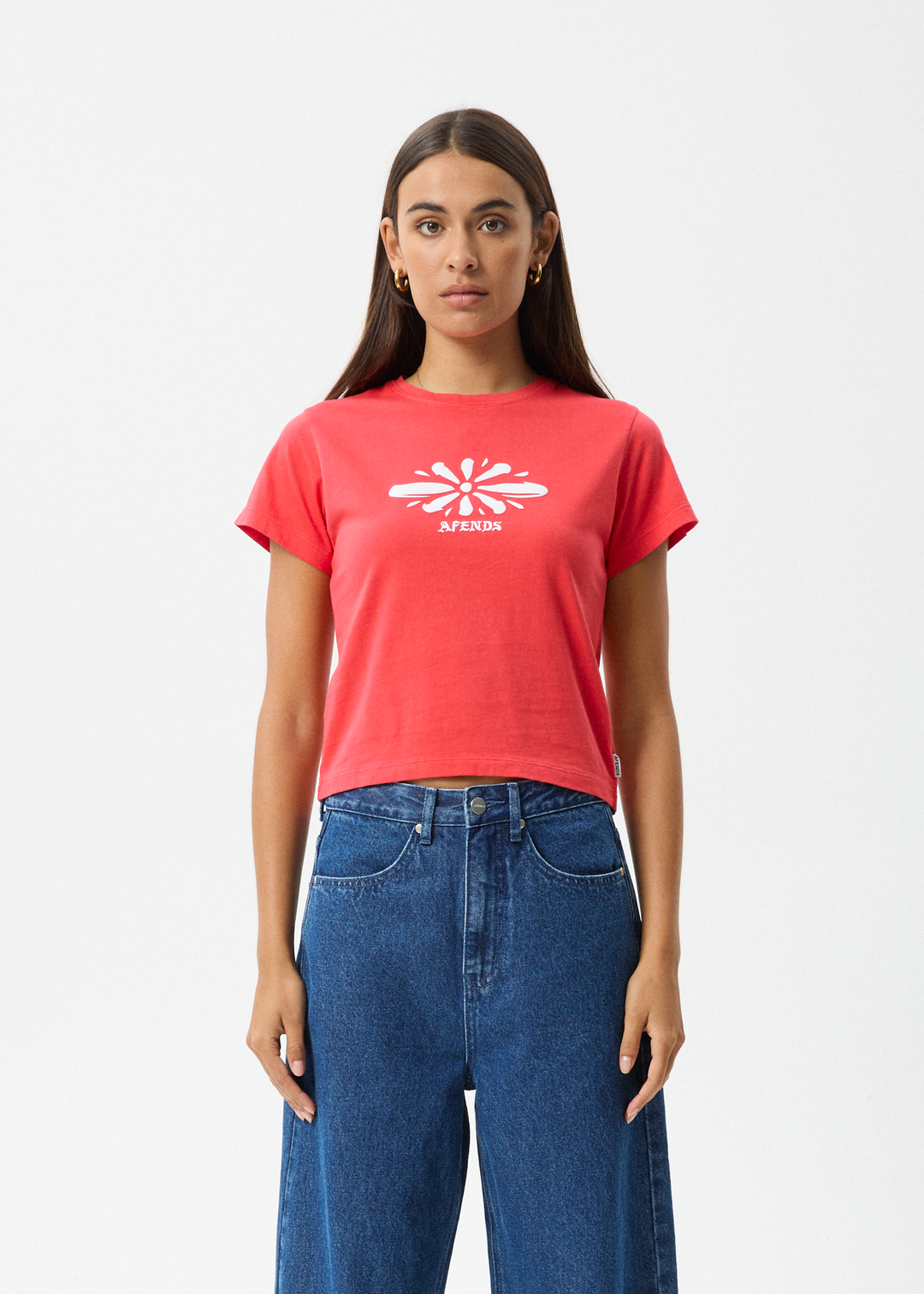 AFENDS Womens Dash - Baby Tee - Washed Tomato 