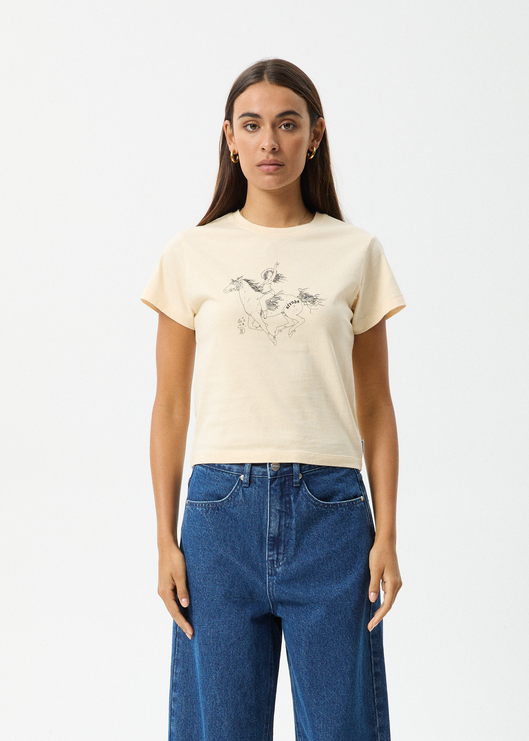 AFENDS Womens Warrior - Baby Tee - Sand 