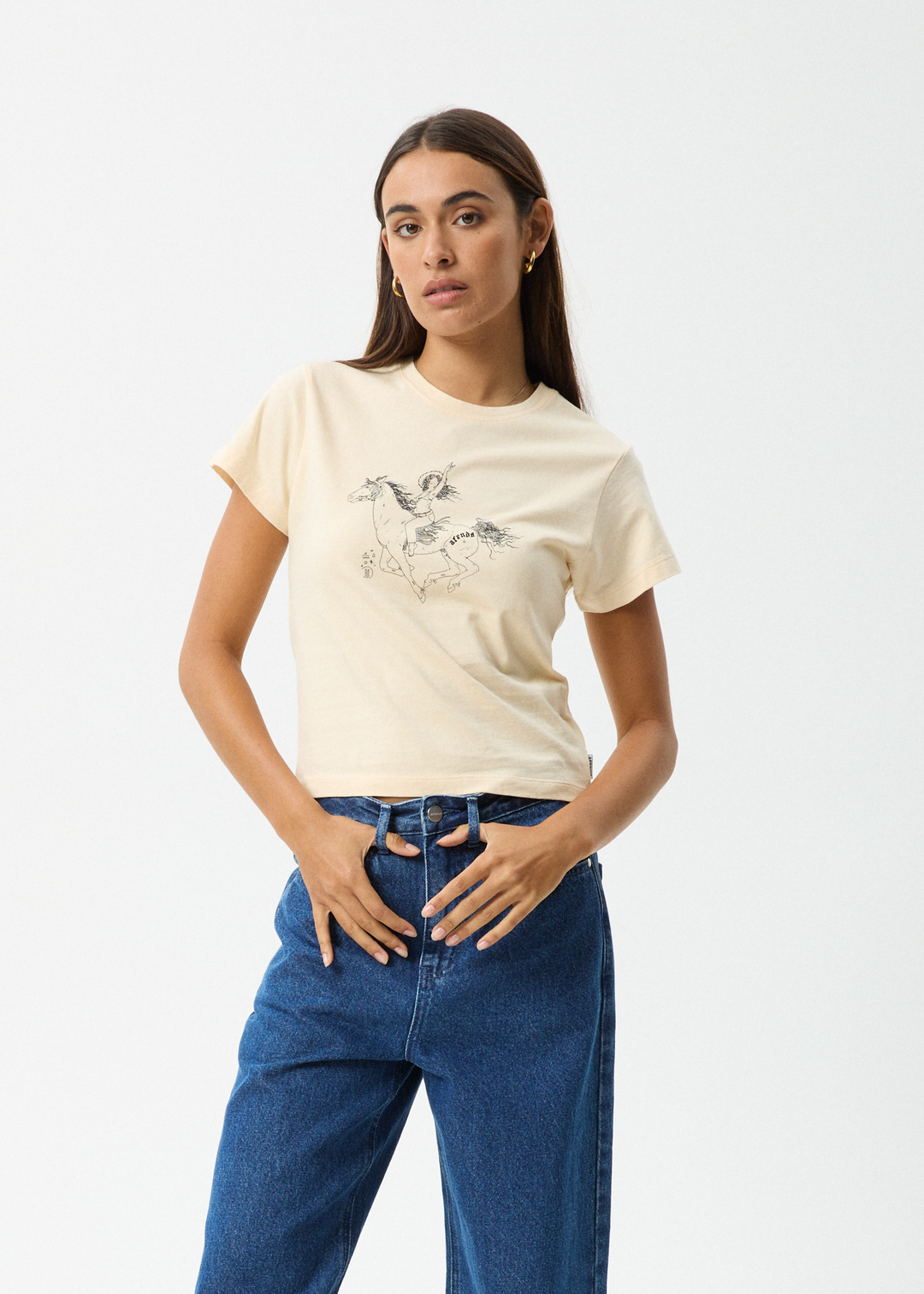 AFENDS Womens Warrior - Baby Tee - Sand 