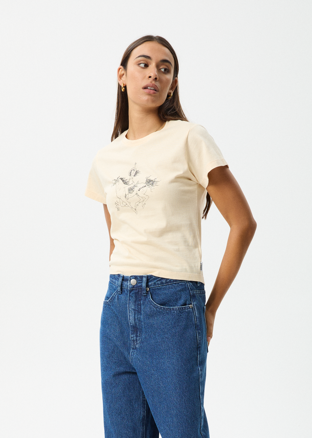 AFENDS Womens Warrior - Baby Tee - Sand 