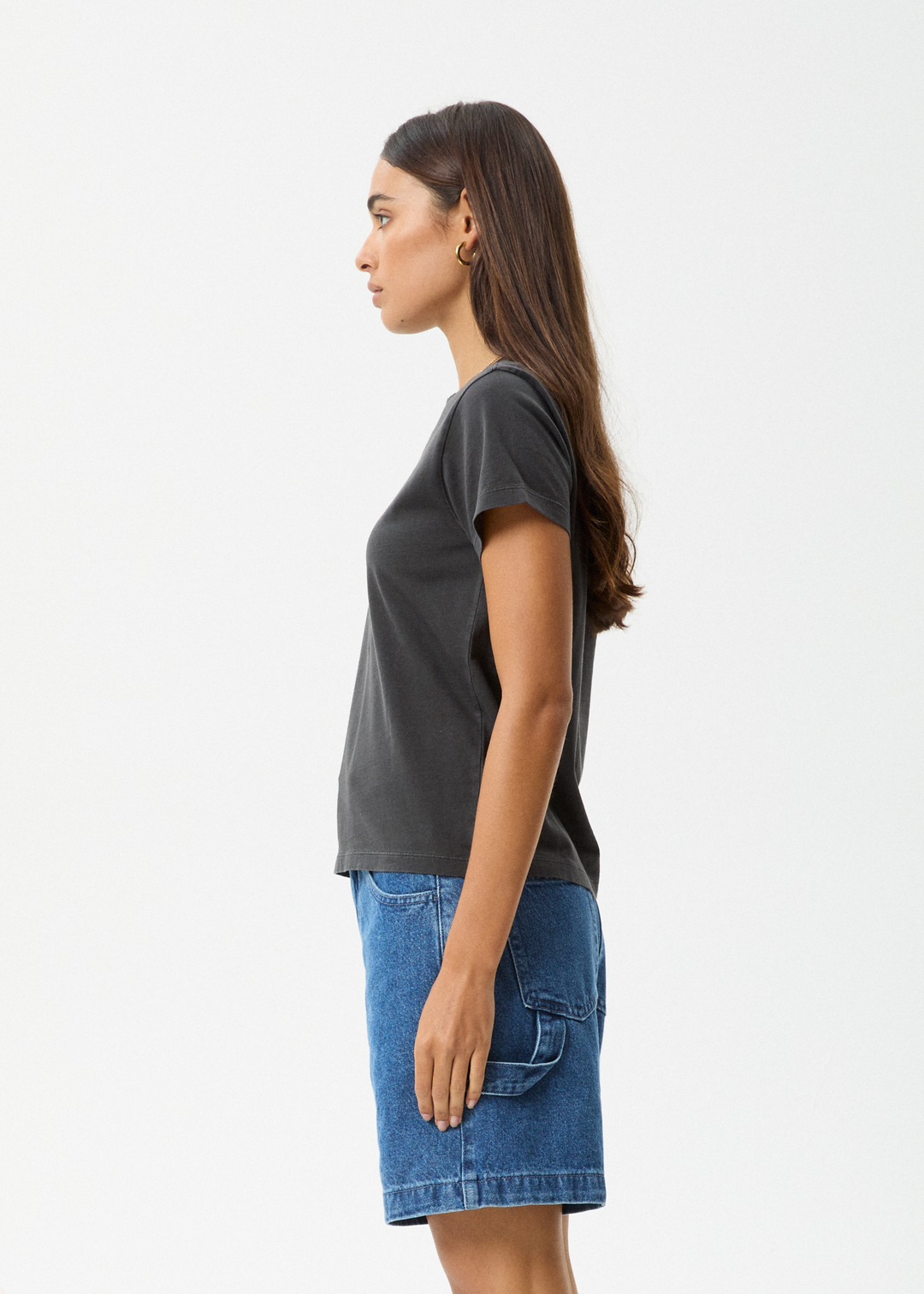 AFENDS Womens Sun Siren - Regular Tee - Stone Black 