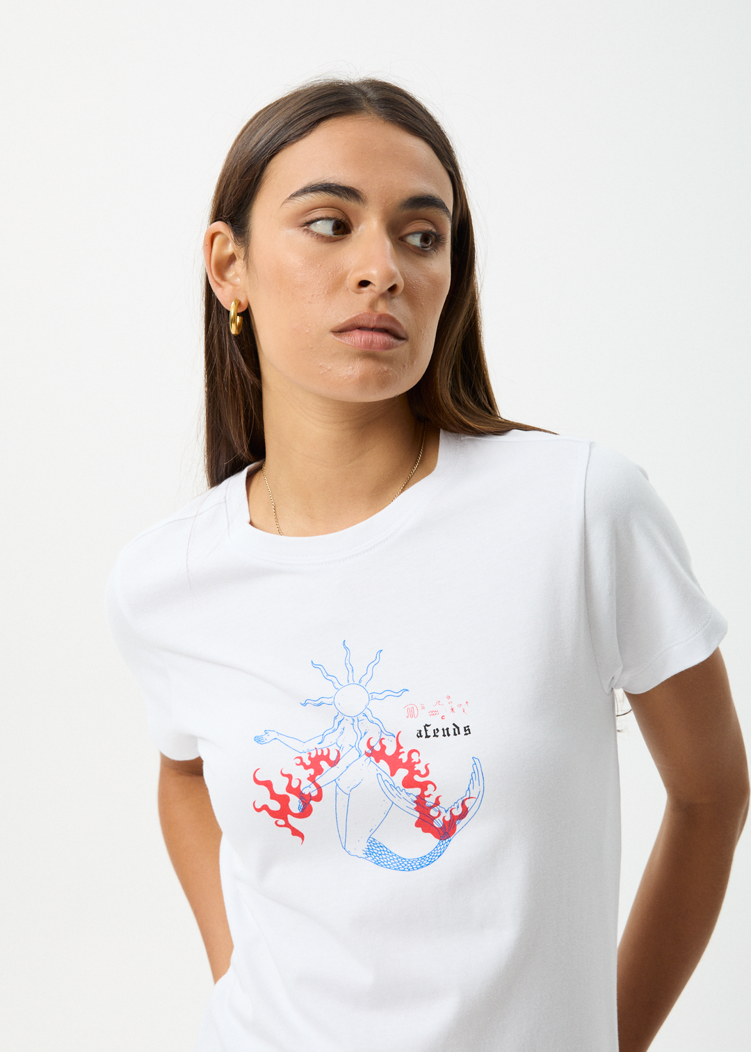 AFENDS Womens Sun Siren - Regular Tee - White 