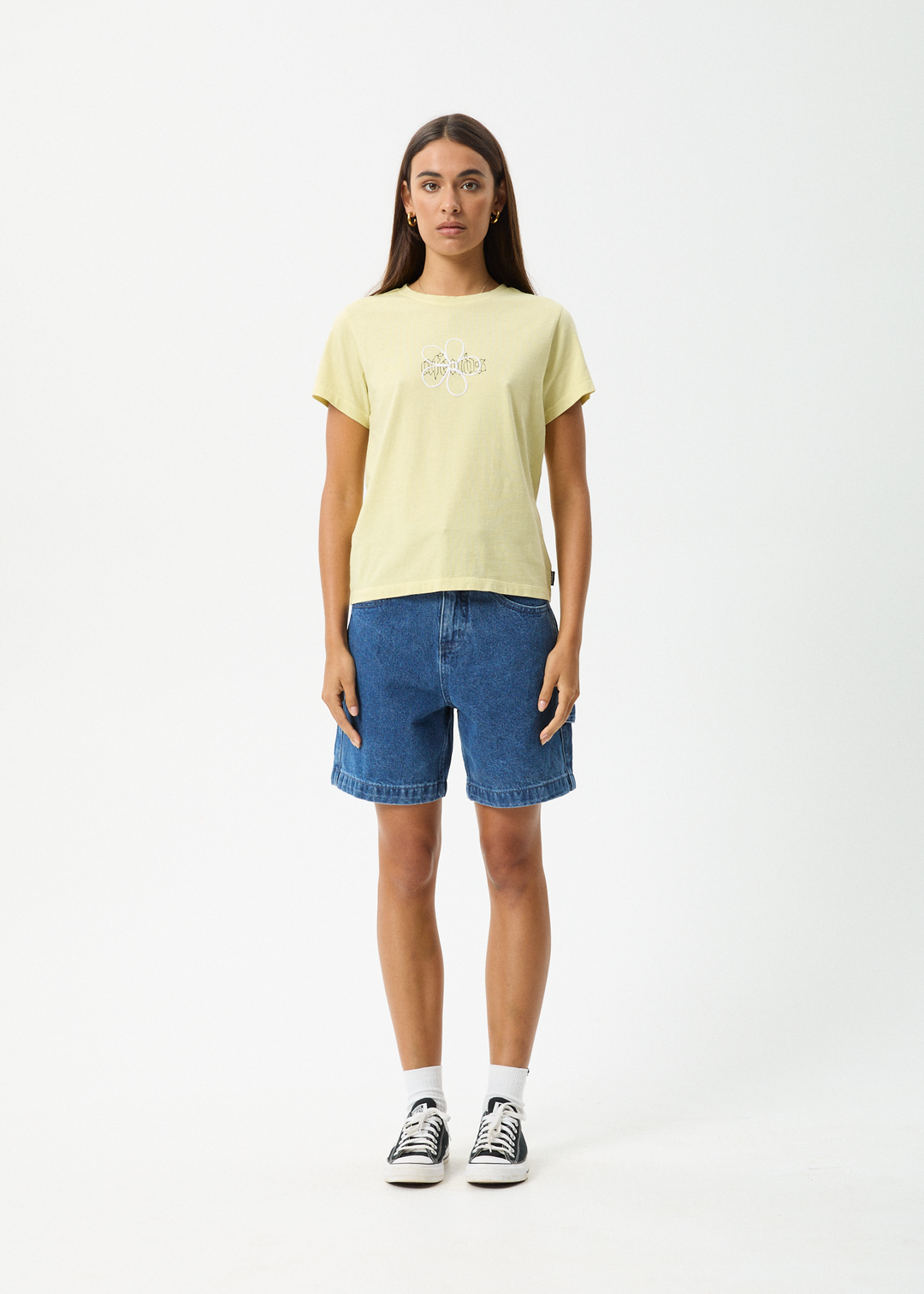 AFENDS Womens Heidi - Regular Tee - Lemongrass 